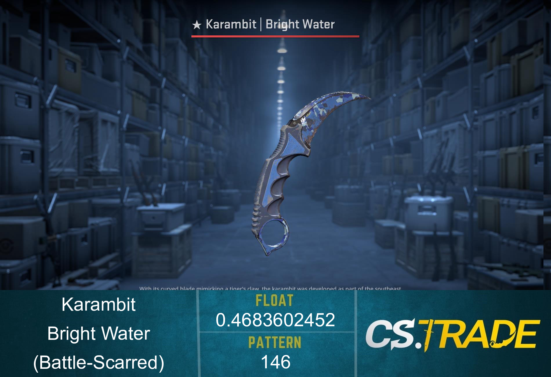 ★ Karambit | Bright Water (Battle-Scarred) Screenshot