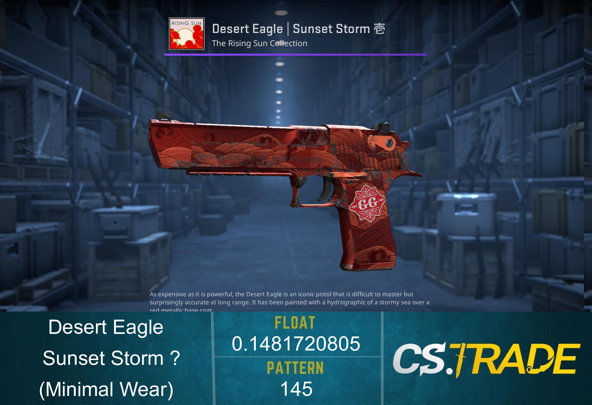 Desert Eagle | Sunset Storm 壱 (Minimal Wear) Screenshot