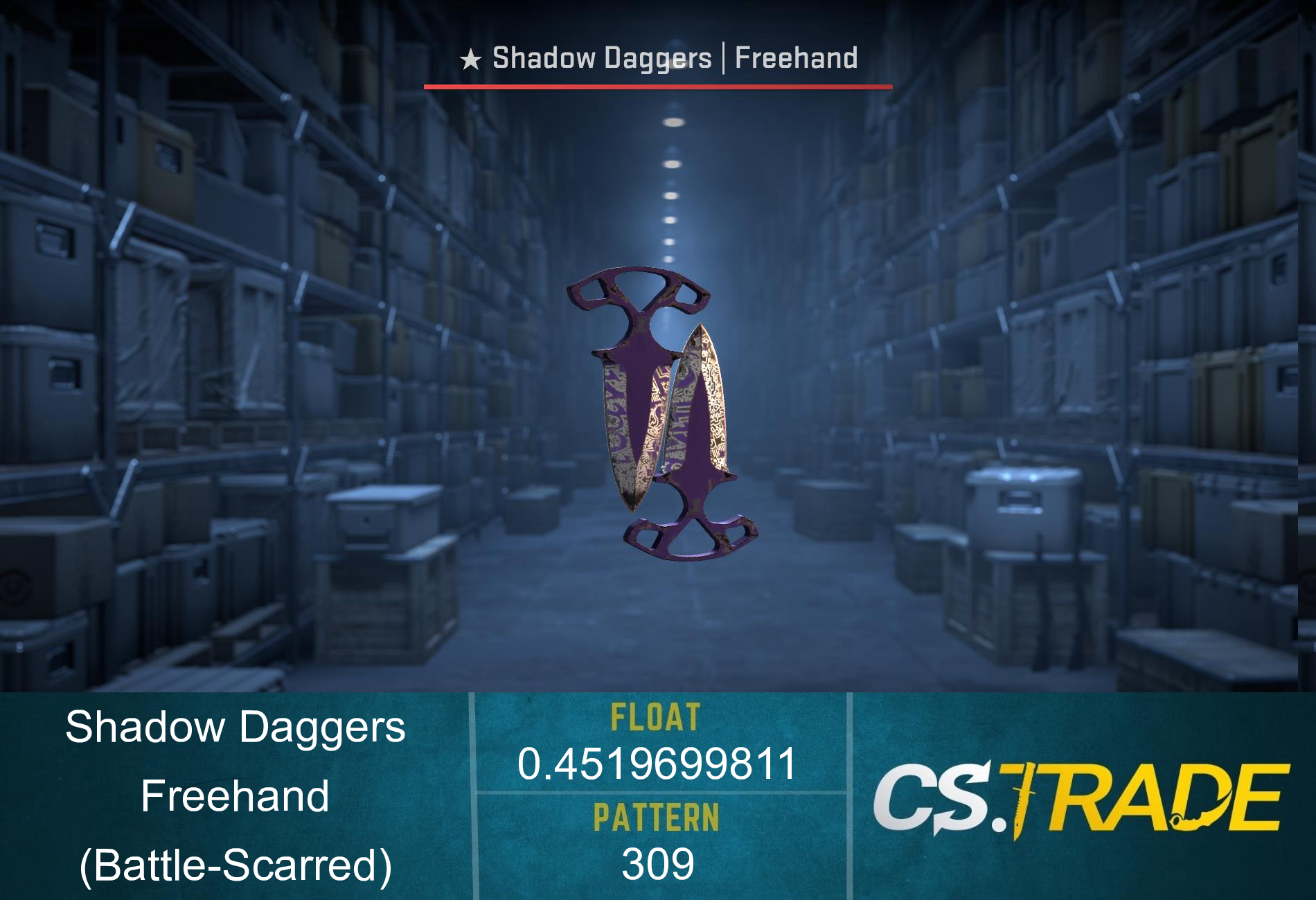 ★ Shadow Daggers | Freehand (Battle-Scarred) Screenshot