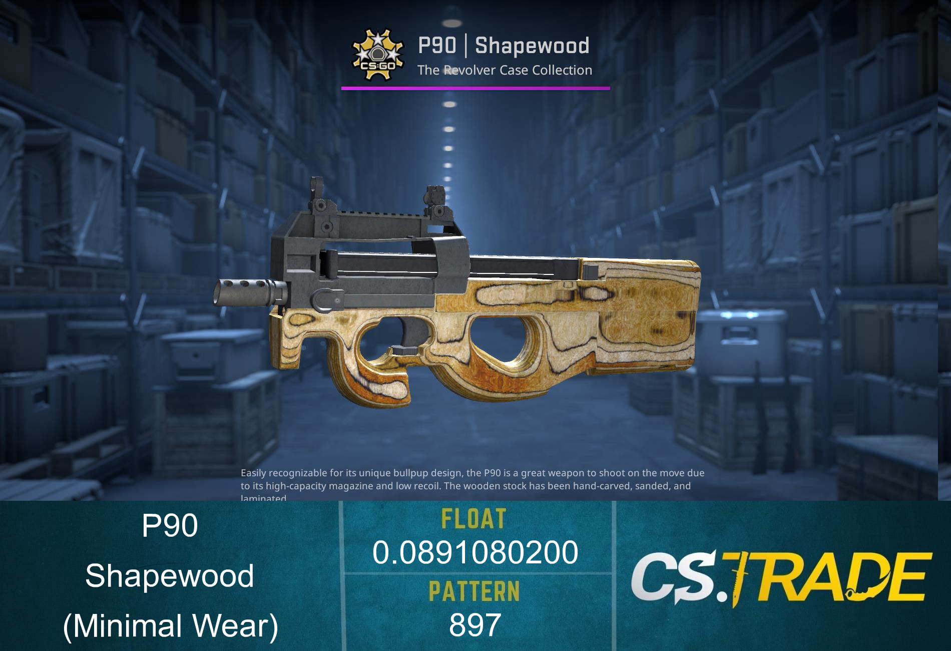StatTrak™ P90 | Shapewood (Minimal Wear) Screenshot