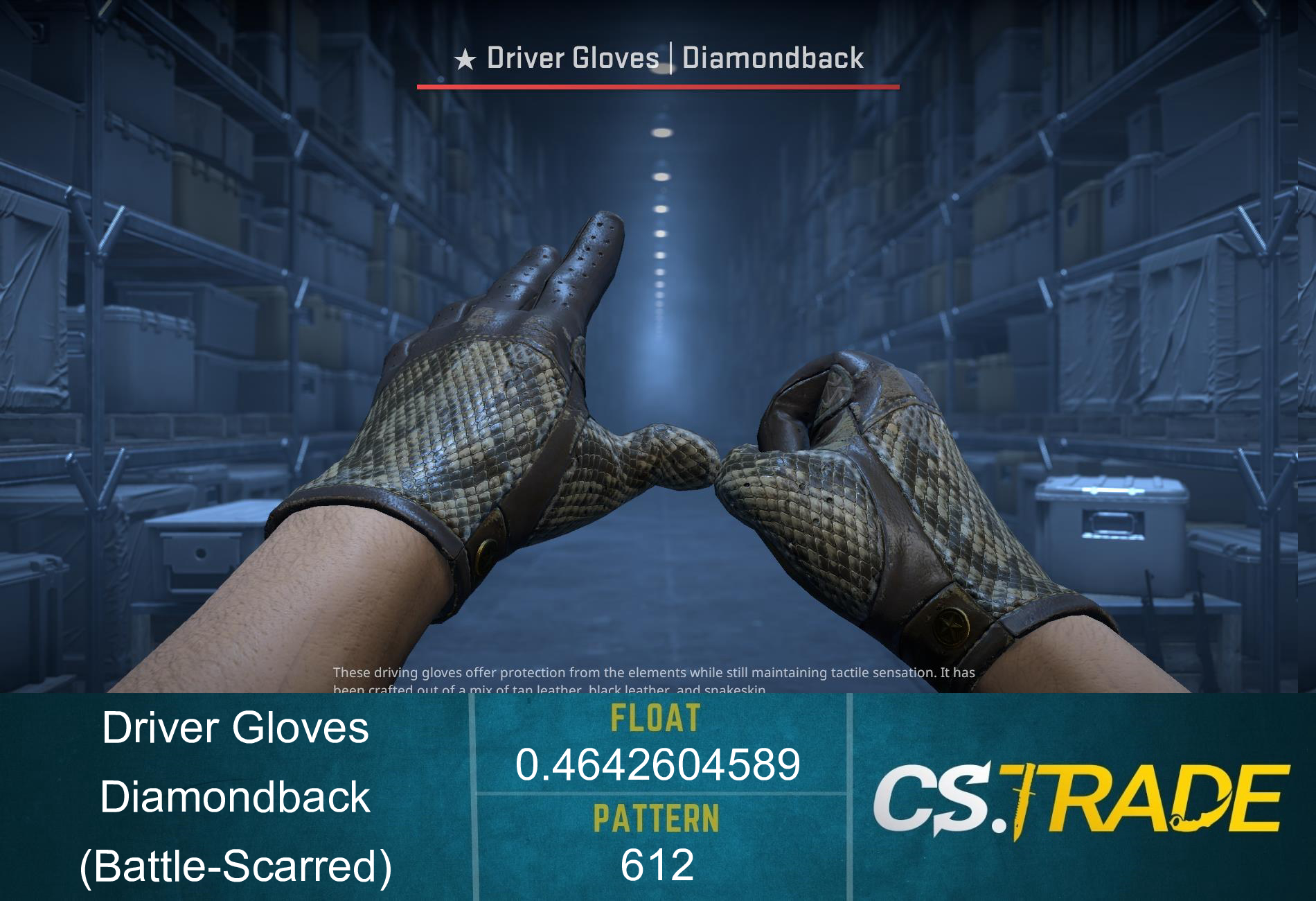 ★ Driver Gloves | Diamondback (Battle-Scarred) Screenshot