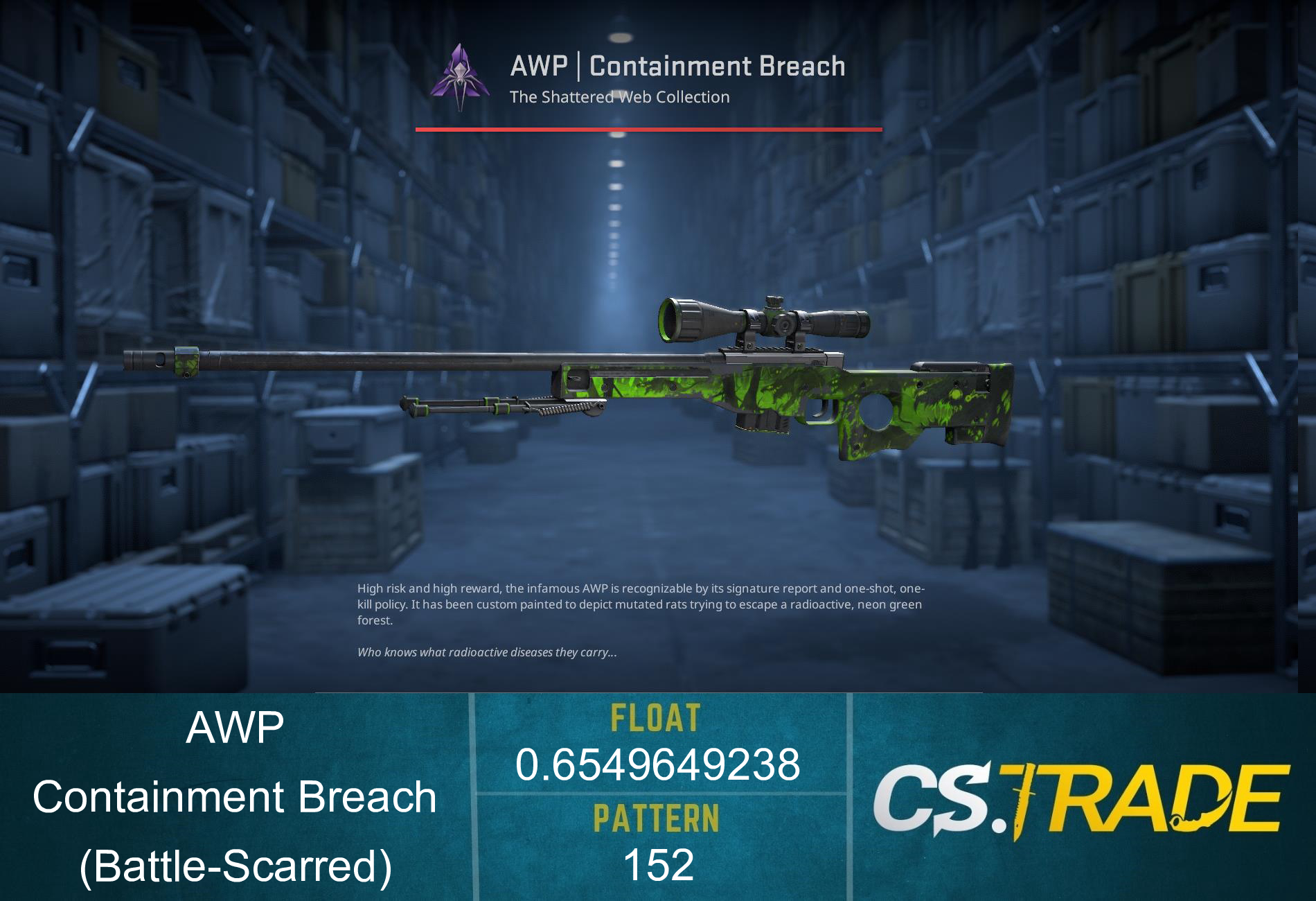 StatTrak™ AWP | Containment Breach (Battle-Scarred) Screenshot