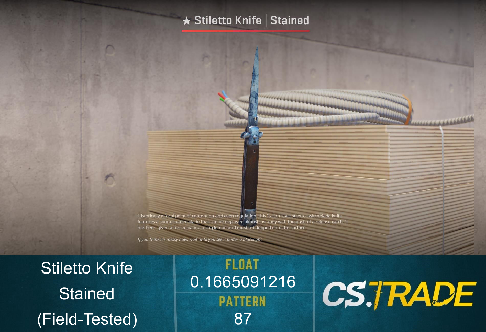★ StatTrak™ Stiletto Knife | Stained (Field-Tested) Screenshot