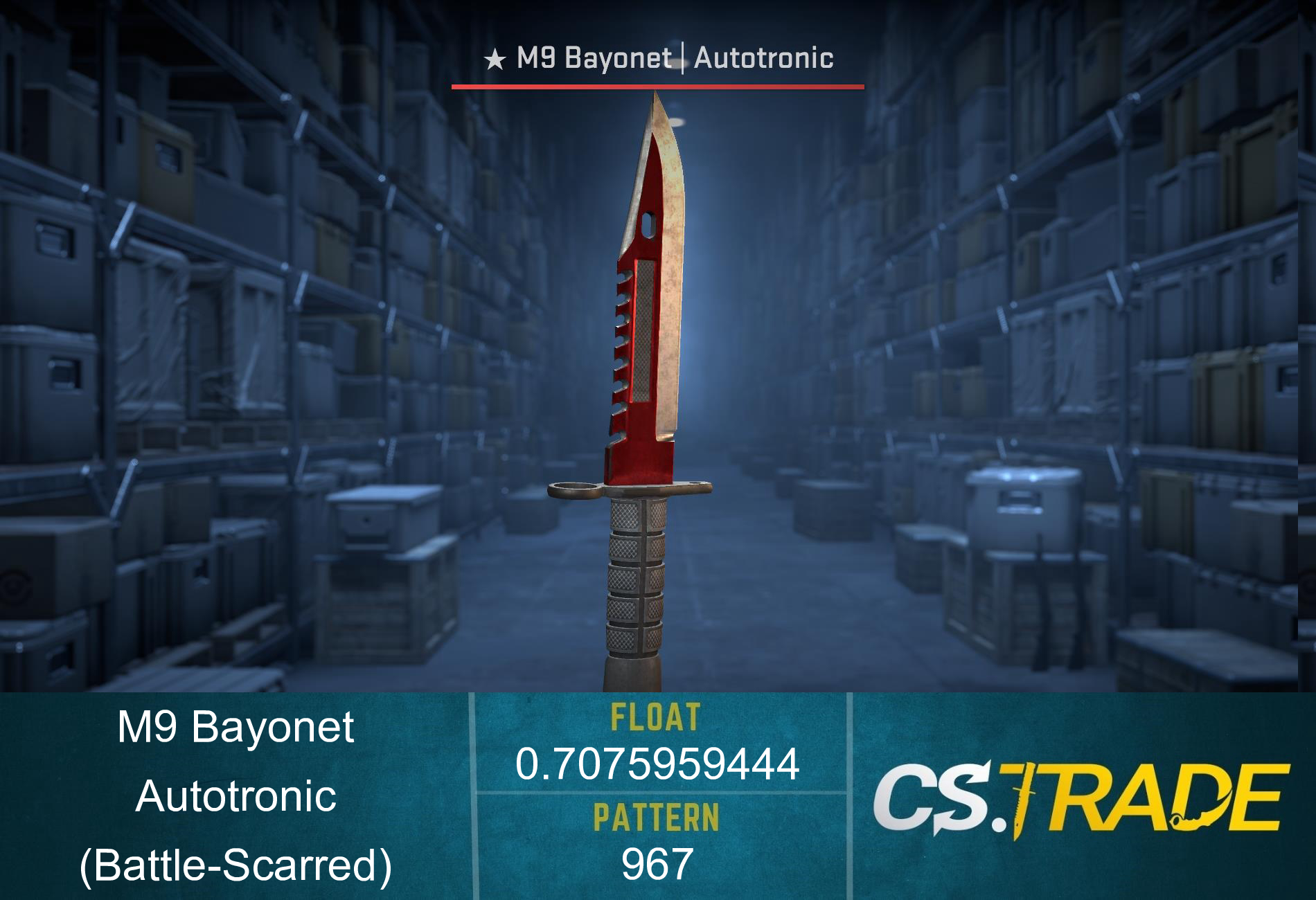 ★ StatTrak™ M9 Bayonet | Autotronic (Battle-Scarred) Screenshot