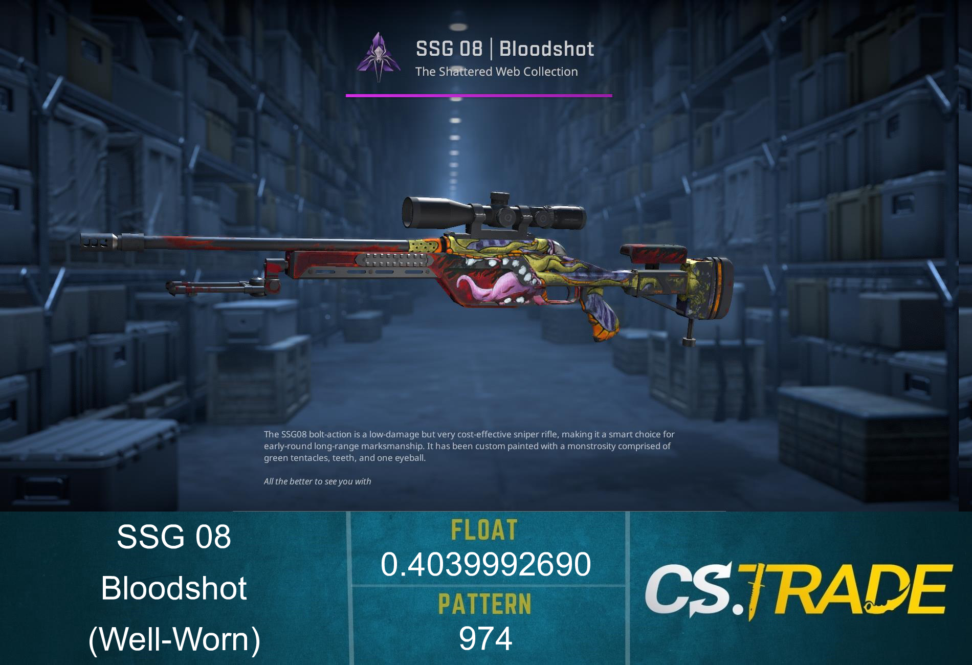 SSG 08 | Bloodshot (Well-Worn) Screenshot