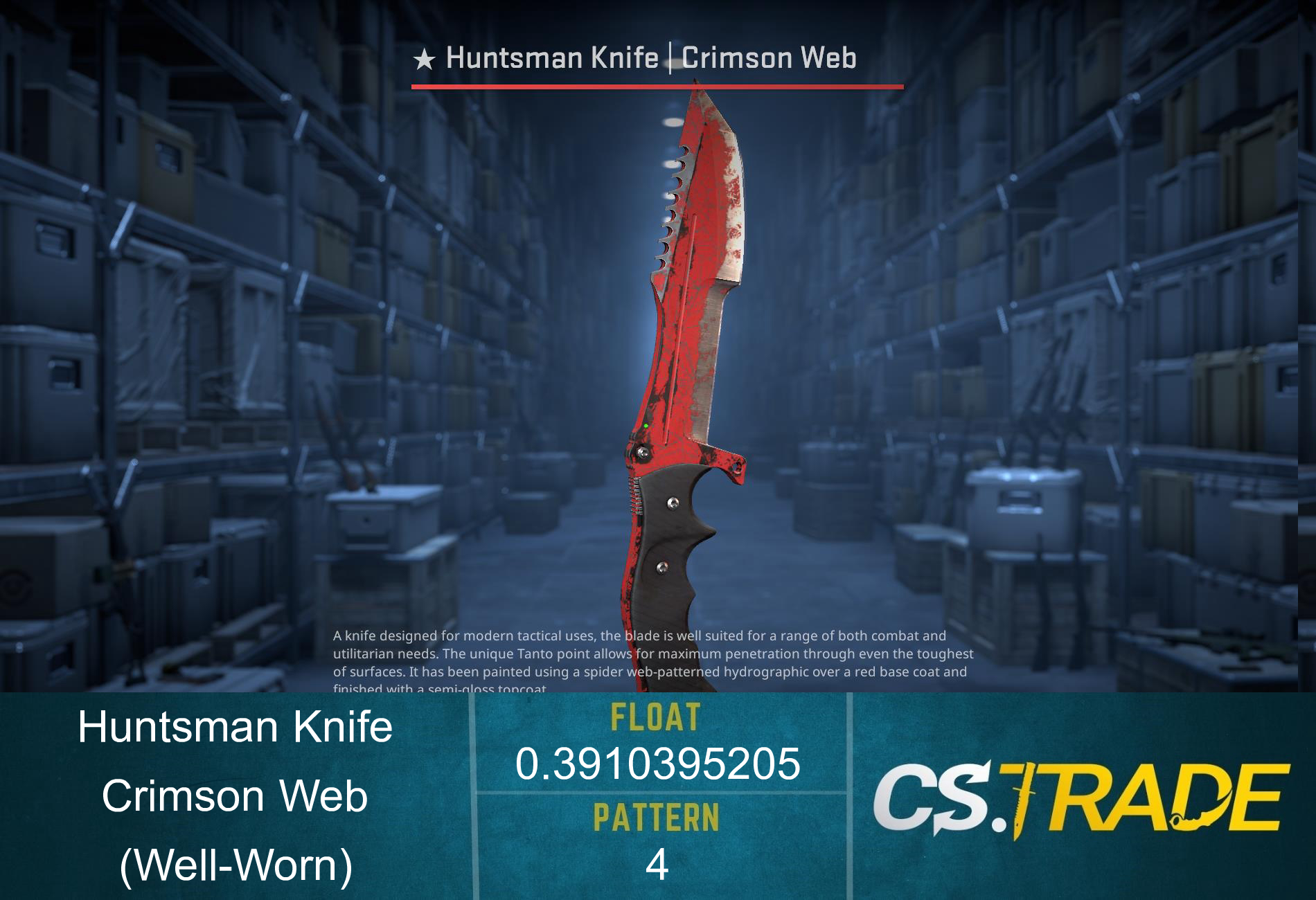 ★ Huntsman Knife | Crimson Web (Well-Worn) Screenshot