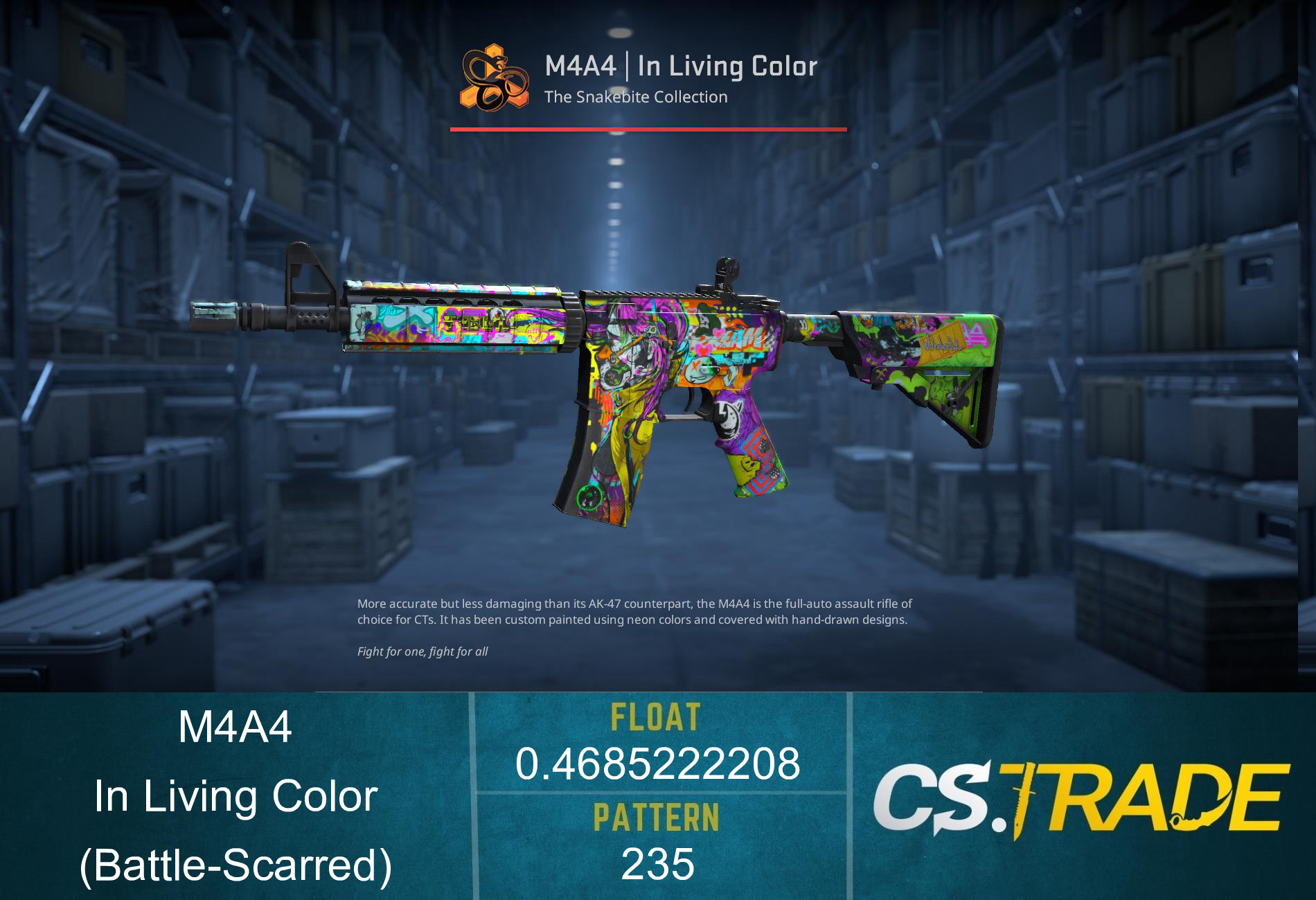 M4A4 | In Living Color (Battle-Scarred) Screenshot