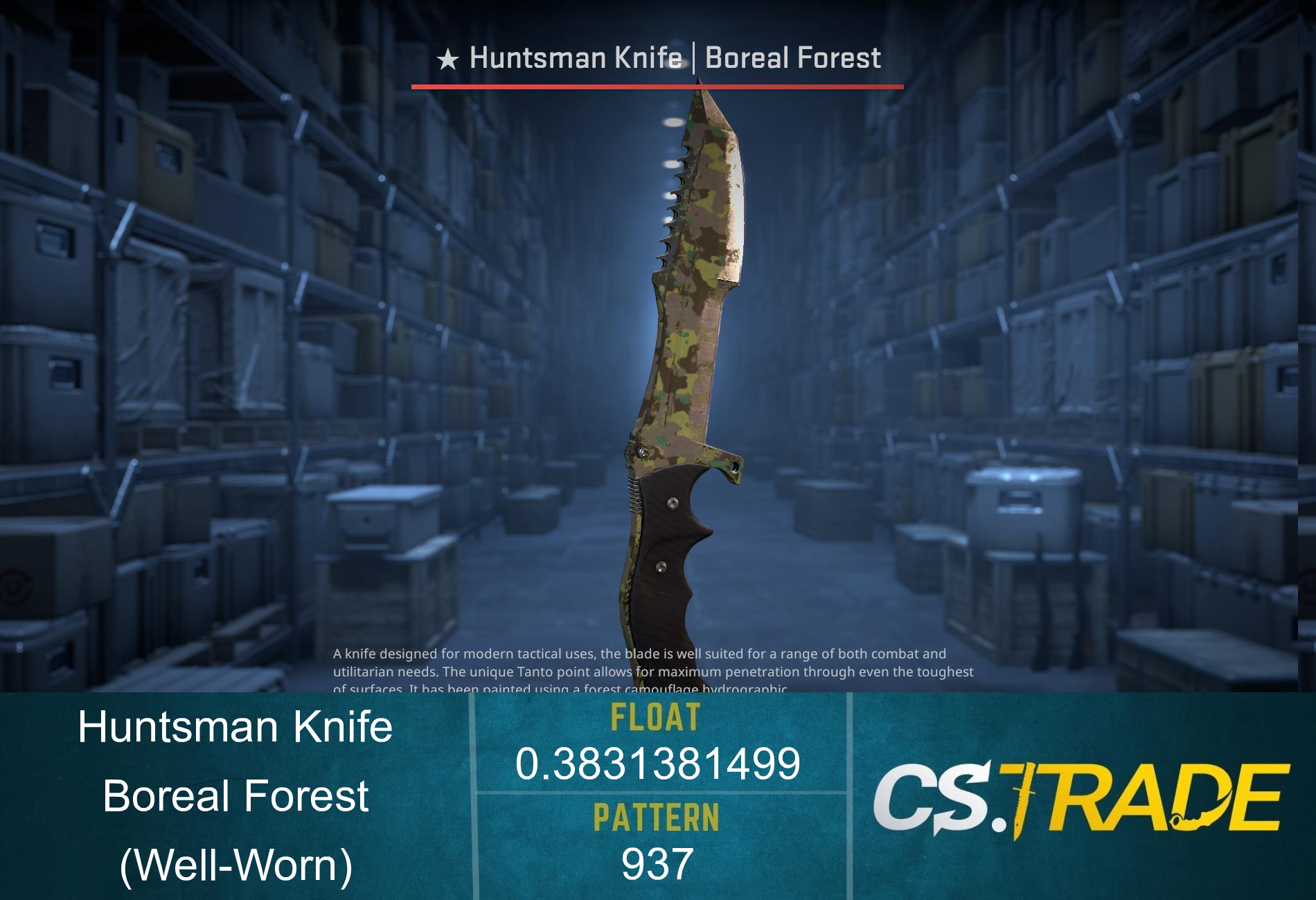 ★ Huntsman Knife | Boreal Forest (Well-Worn) Screenshot