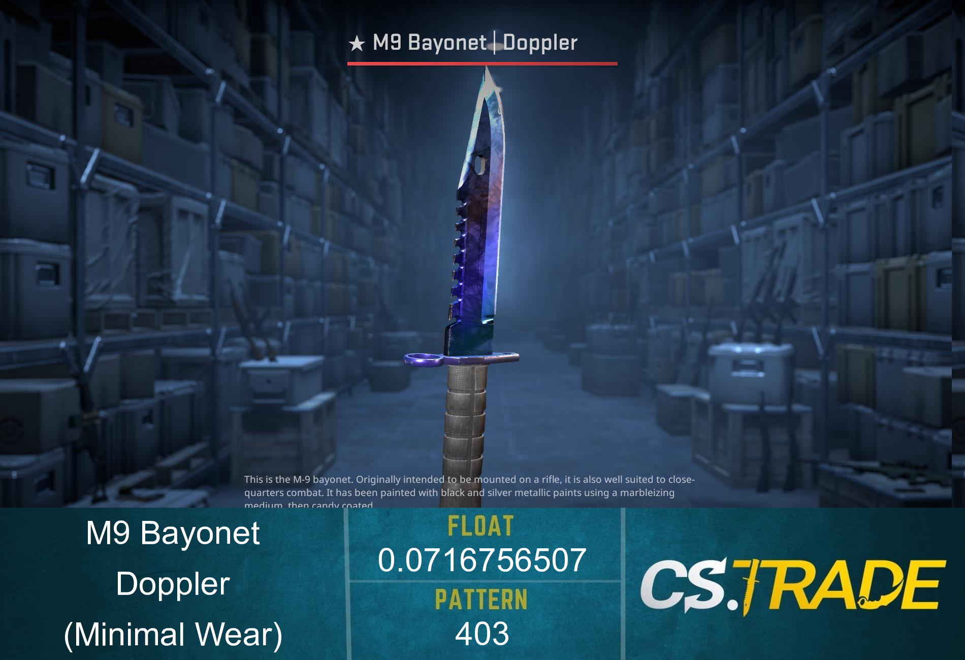 ★ StatTrak™ M9 Bayonet | Doppler (Minimal Wear) Screenshot