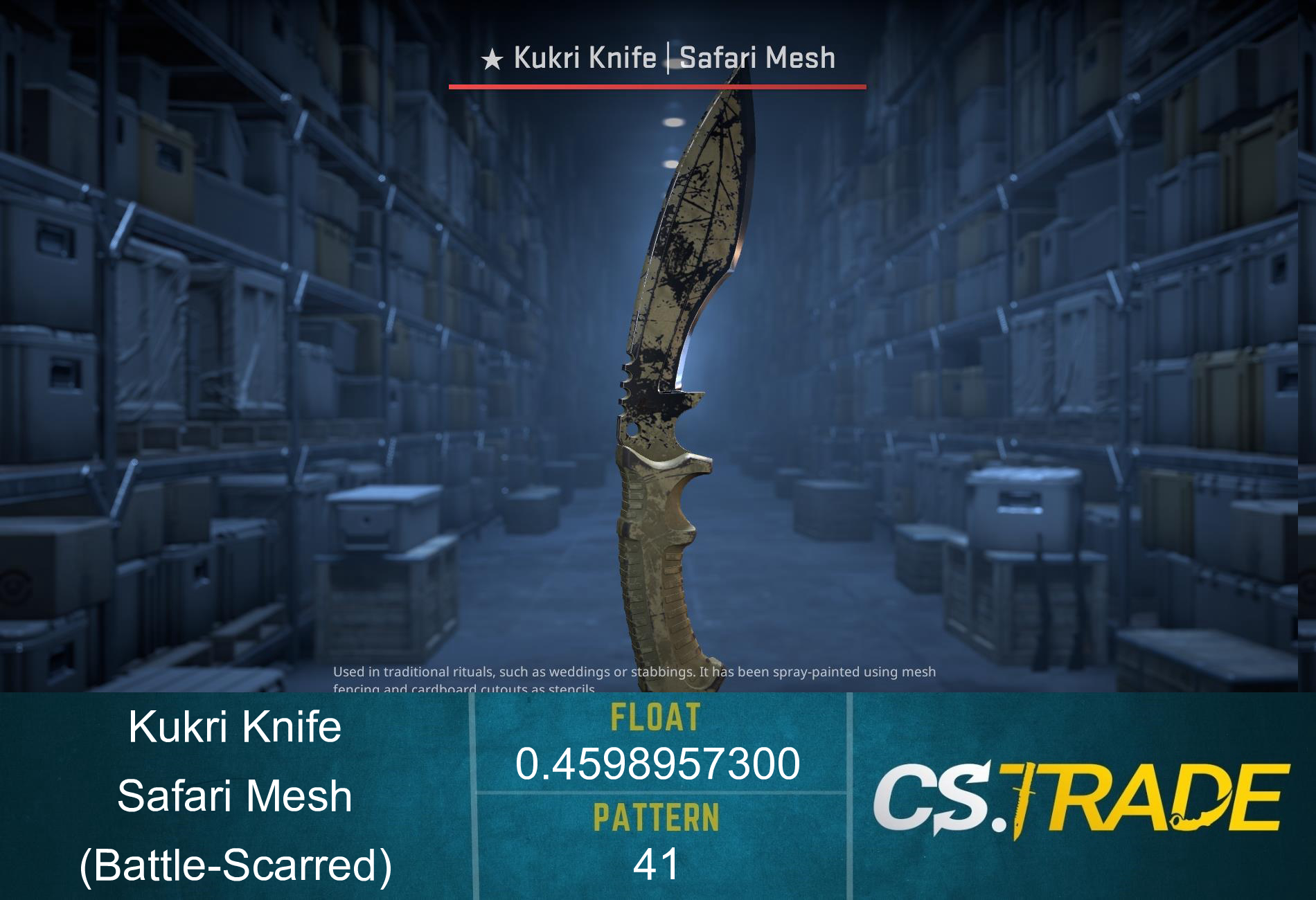 ★ StatTrak™ Kukri Knife | Safari Mesh (Battle-Scarred) Screenshot