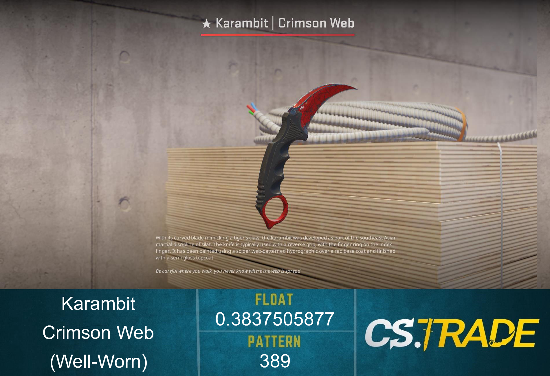★ Karambit | Crimson Web (Well-Worn) Screenshot