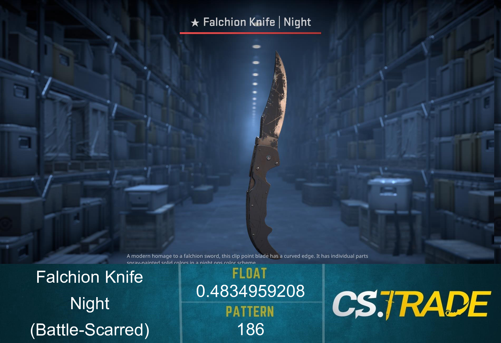 ★ StatTrak™ Falchion Knife | Night (Battle-Scarred) Screenshot