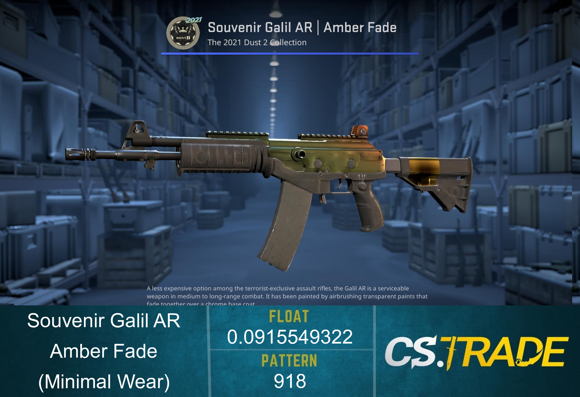Souvenir Galil AR | Amber Fade (Minimal Wear) Screenshot