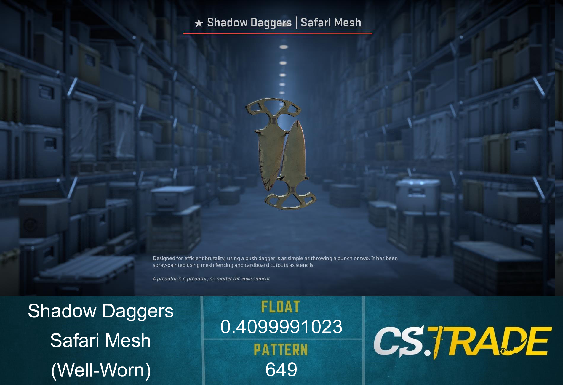 ★ Shadow Daggers | Safari Mesh (Well-Worn) Screenshot