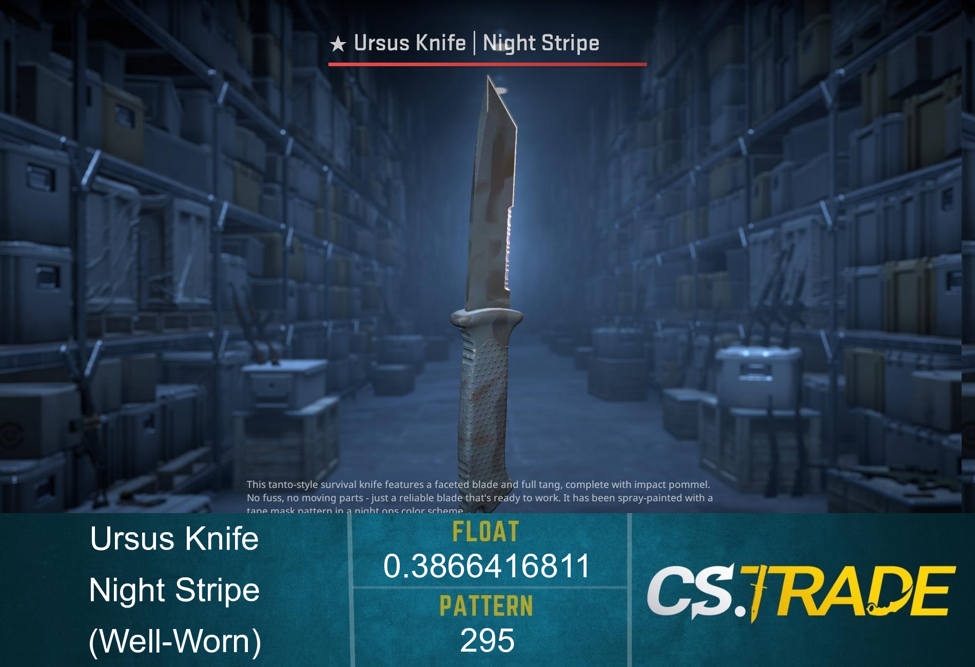 ★ Ursus Knife | Night Stripe (Well-Worn) Screenshot