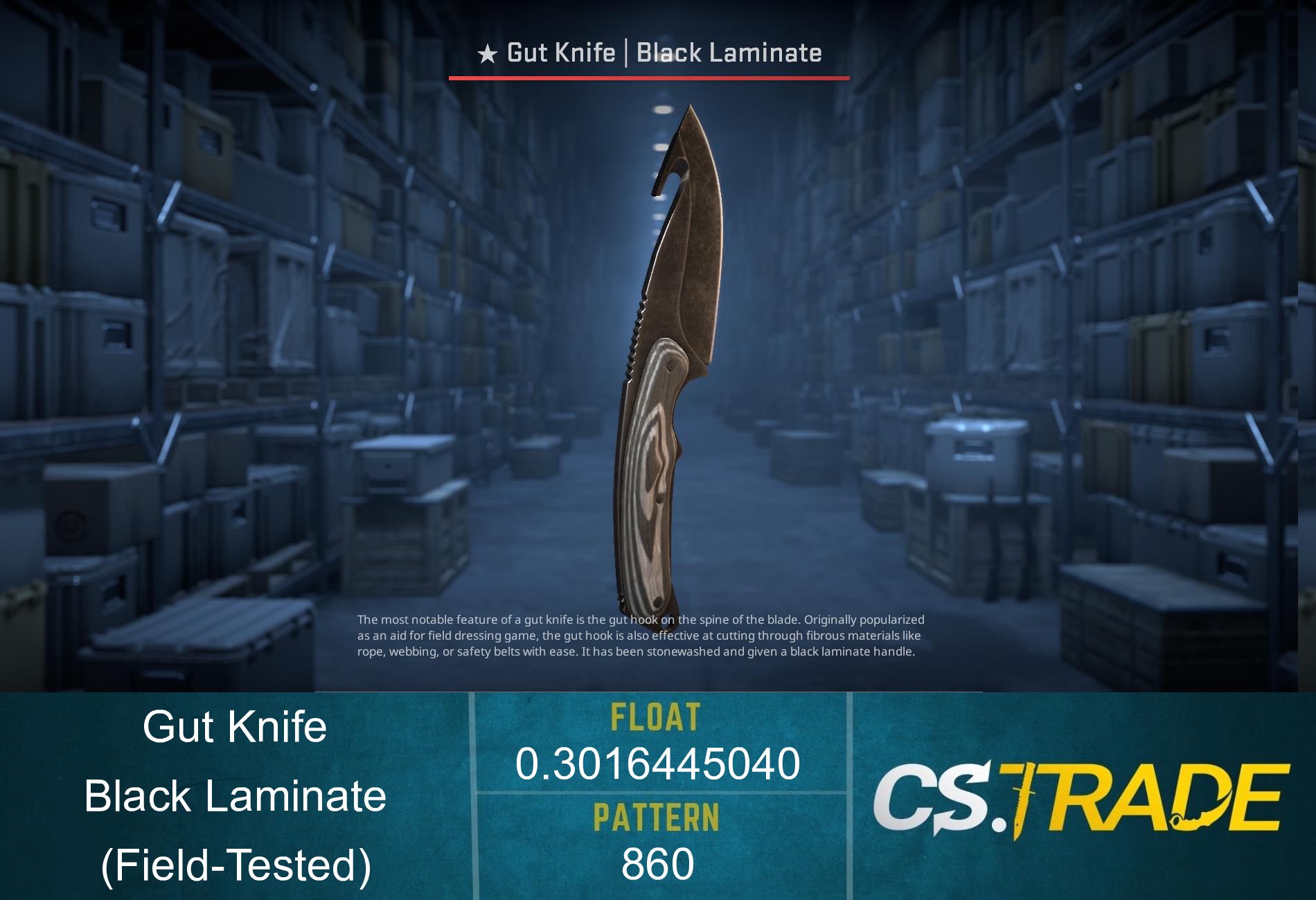 ★ Gut Knife | Black Laminate (Factory New) Screenshot