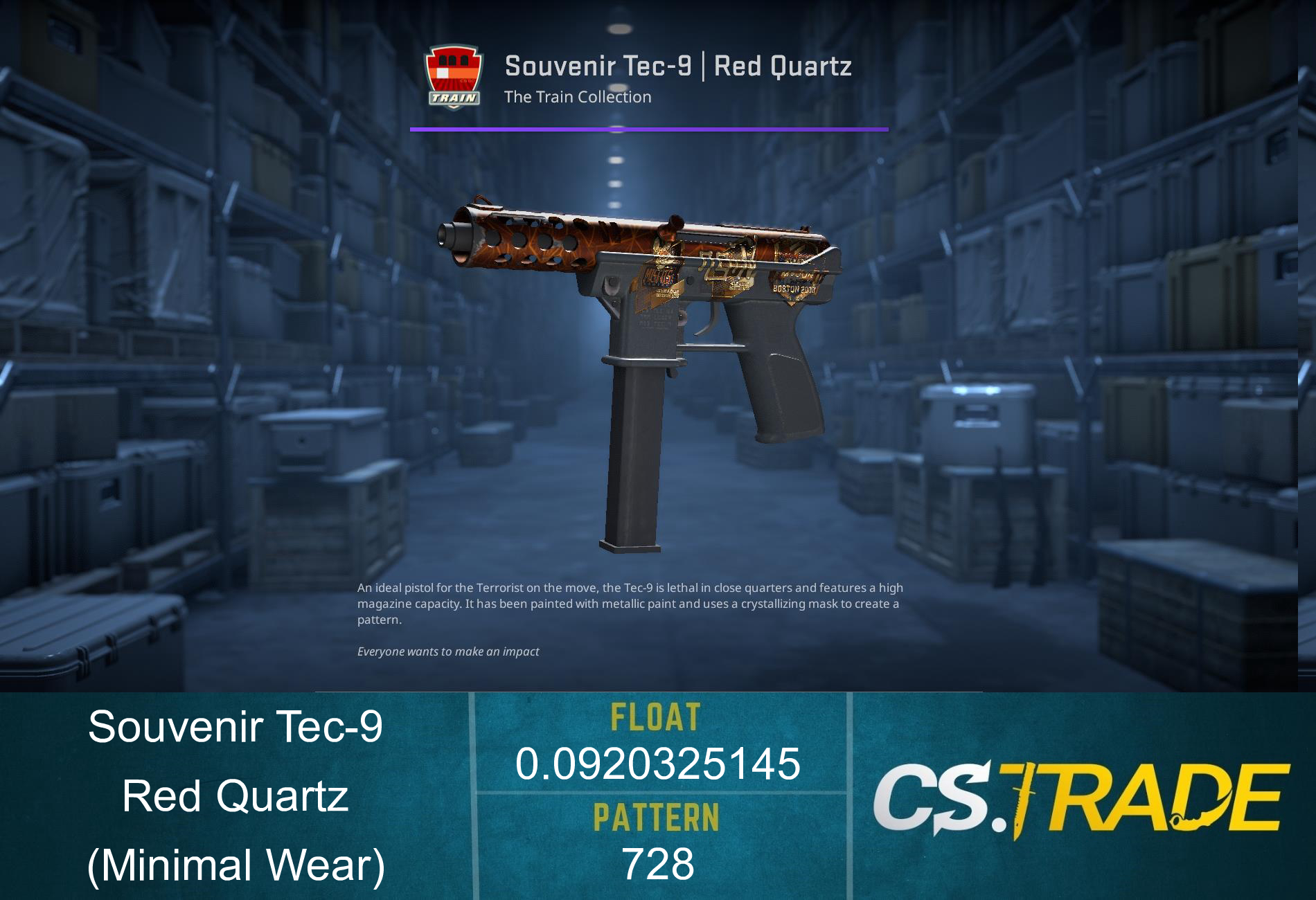 Tec-9 | Red Quartz (Factory New) Screenshot