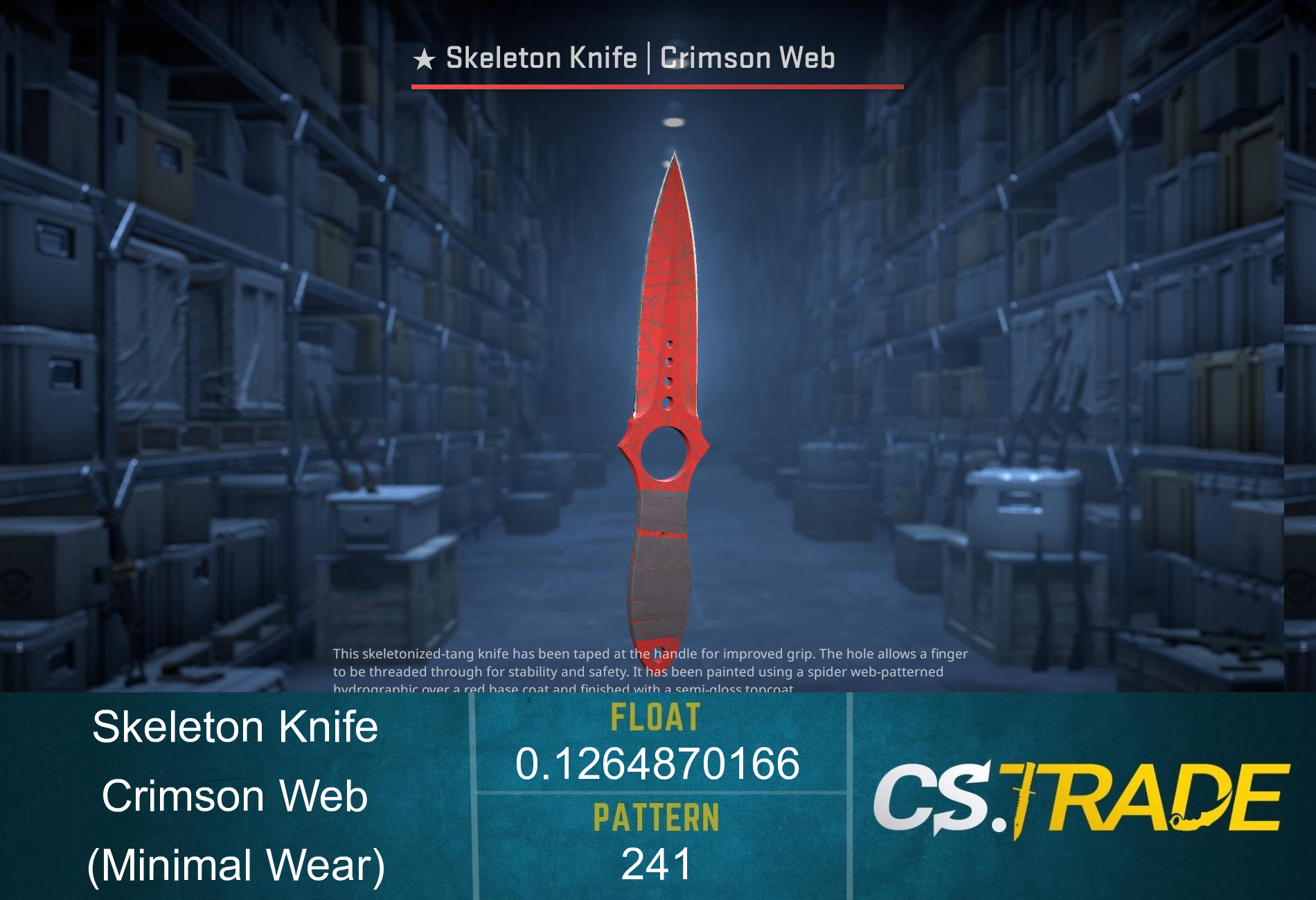 ★ StatTrak™ Skeleton Knife | Crimson Web (Minimal Wear) Screenshot