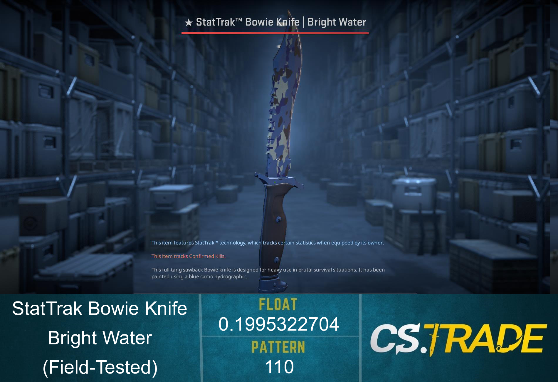 ★ StatTrak™ Bowie Knife | Bright Water (Field-Tested)