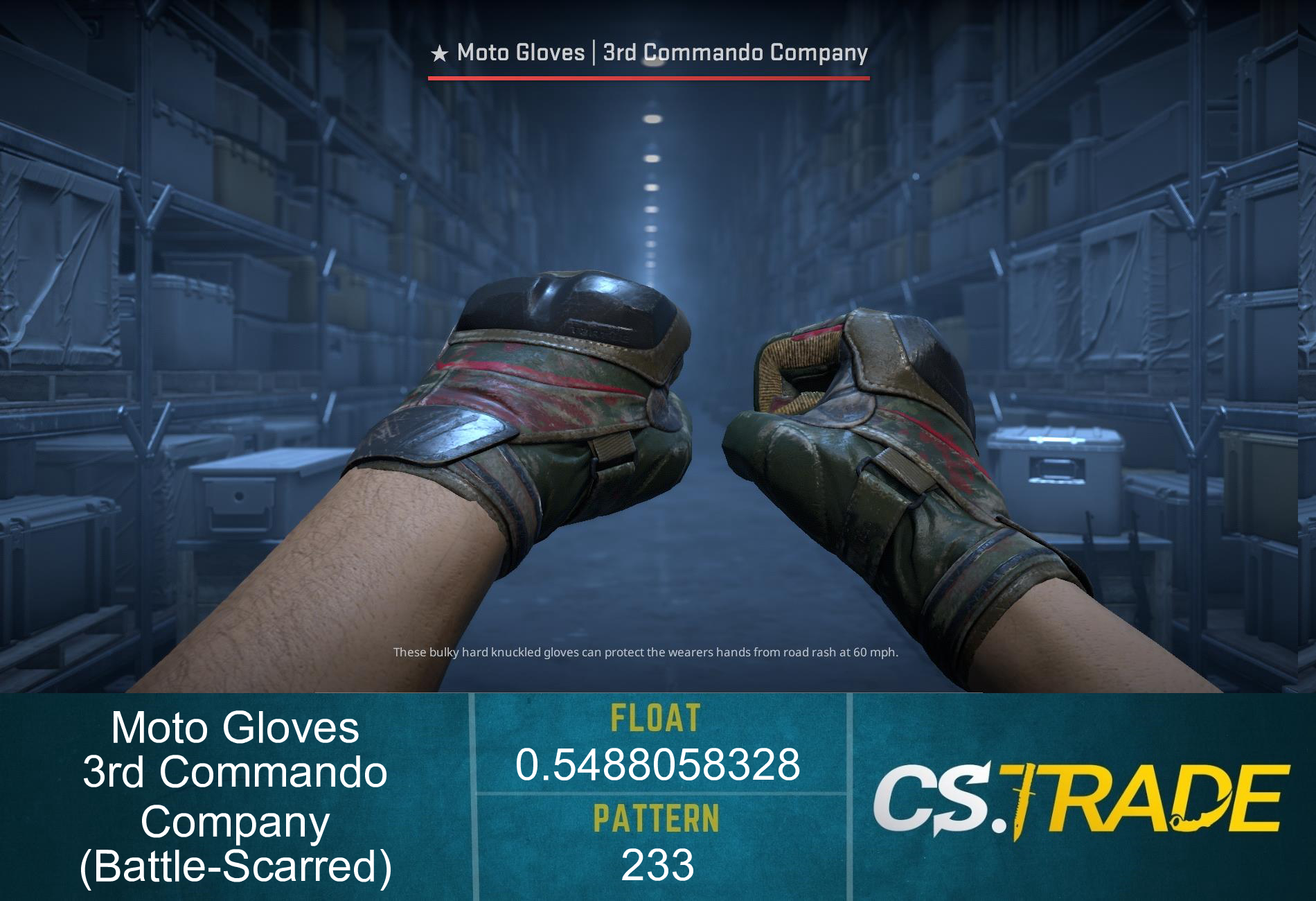 ★ Moto Gloves | 3rd Commando Company (Battle-Scarred) Screenshot