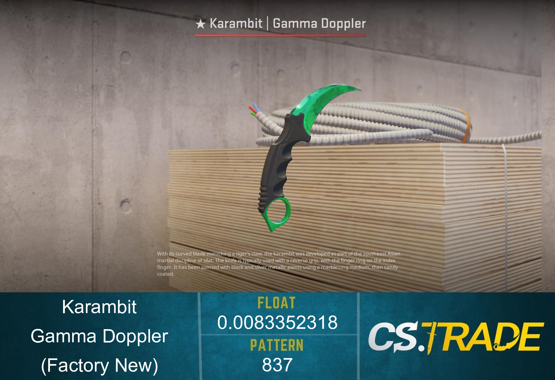 Karambit | Gamma Doppler CS:GO & CS2 Skin - CS.TRADE Wiki