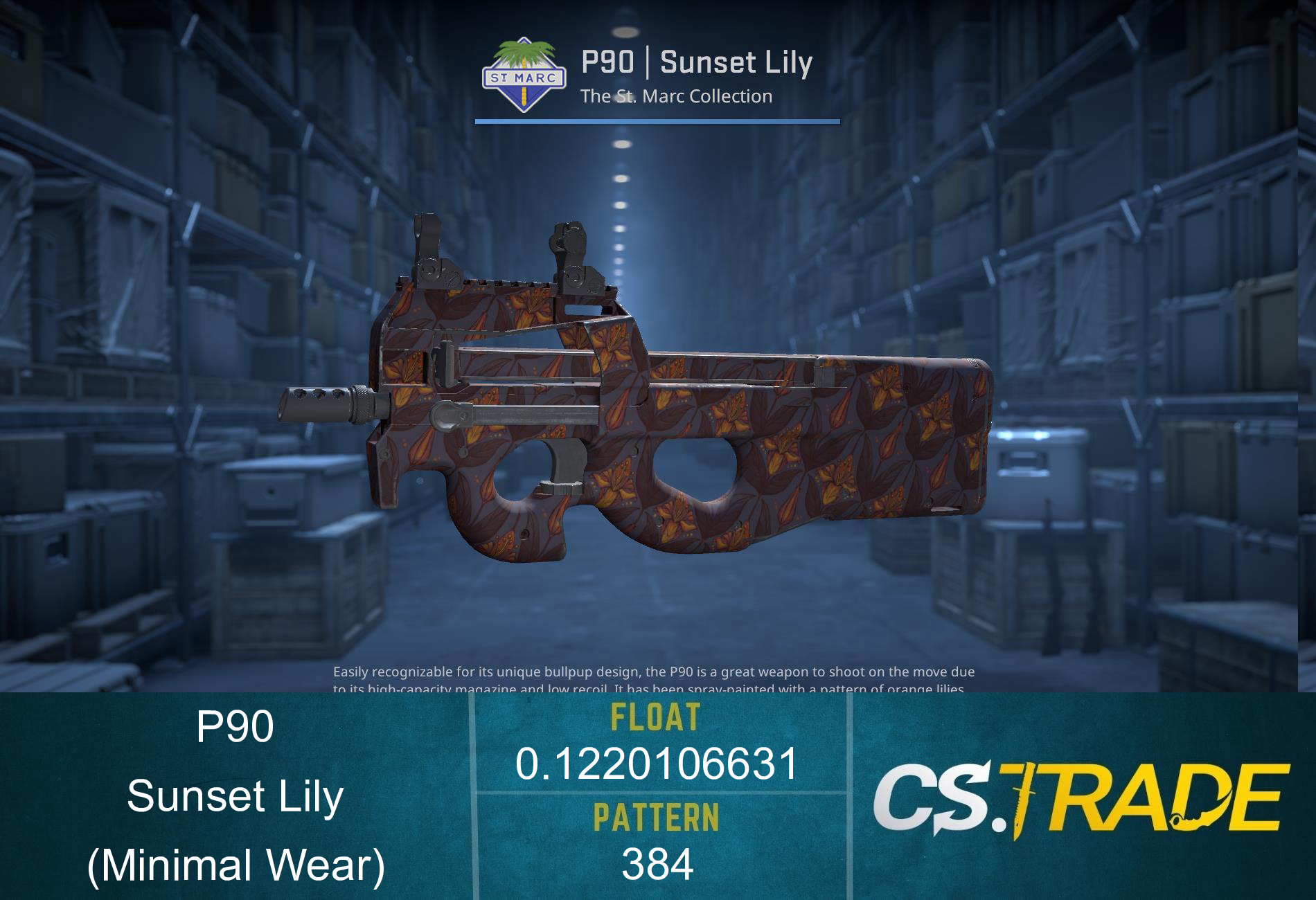 P90 | Sunset Lily (Minimal Wear) Screenshot