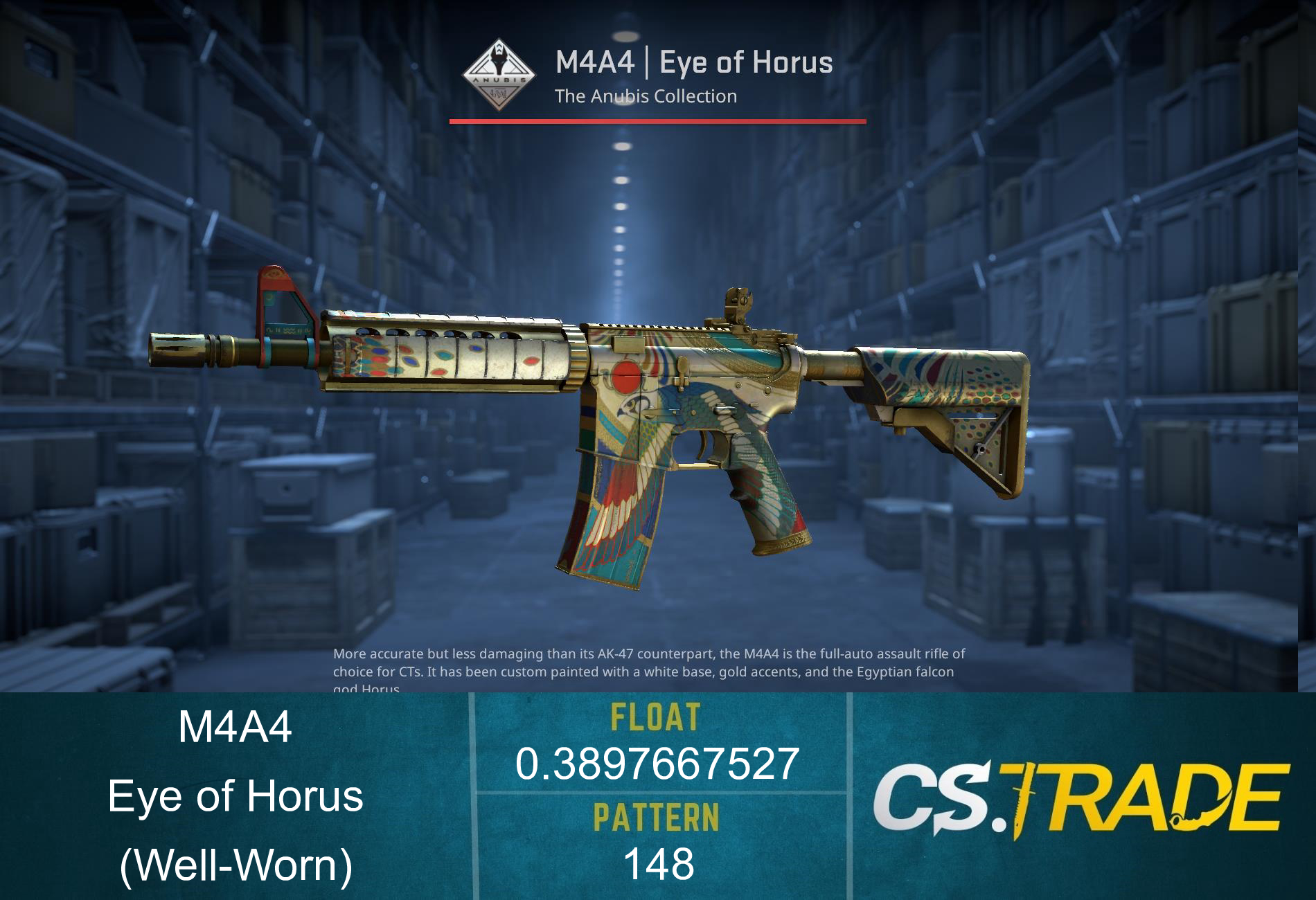 Souvenir M4A4 | Eye of Horus (Well-Worn) Screenshot