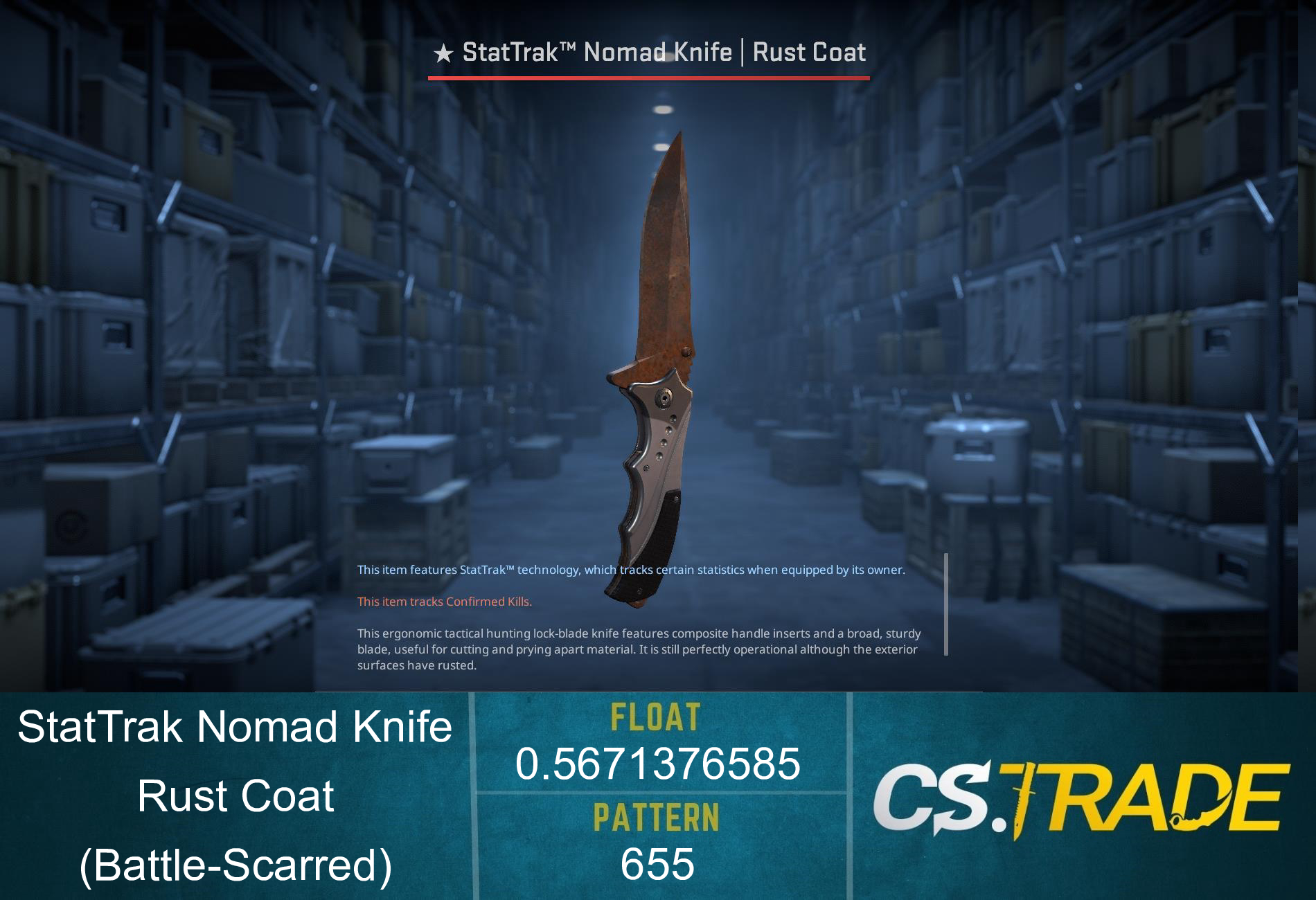 ★ StatTrak™ Nomad Knife | Rust Coat (Battle-Scarred)