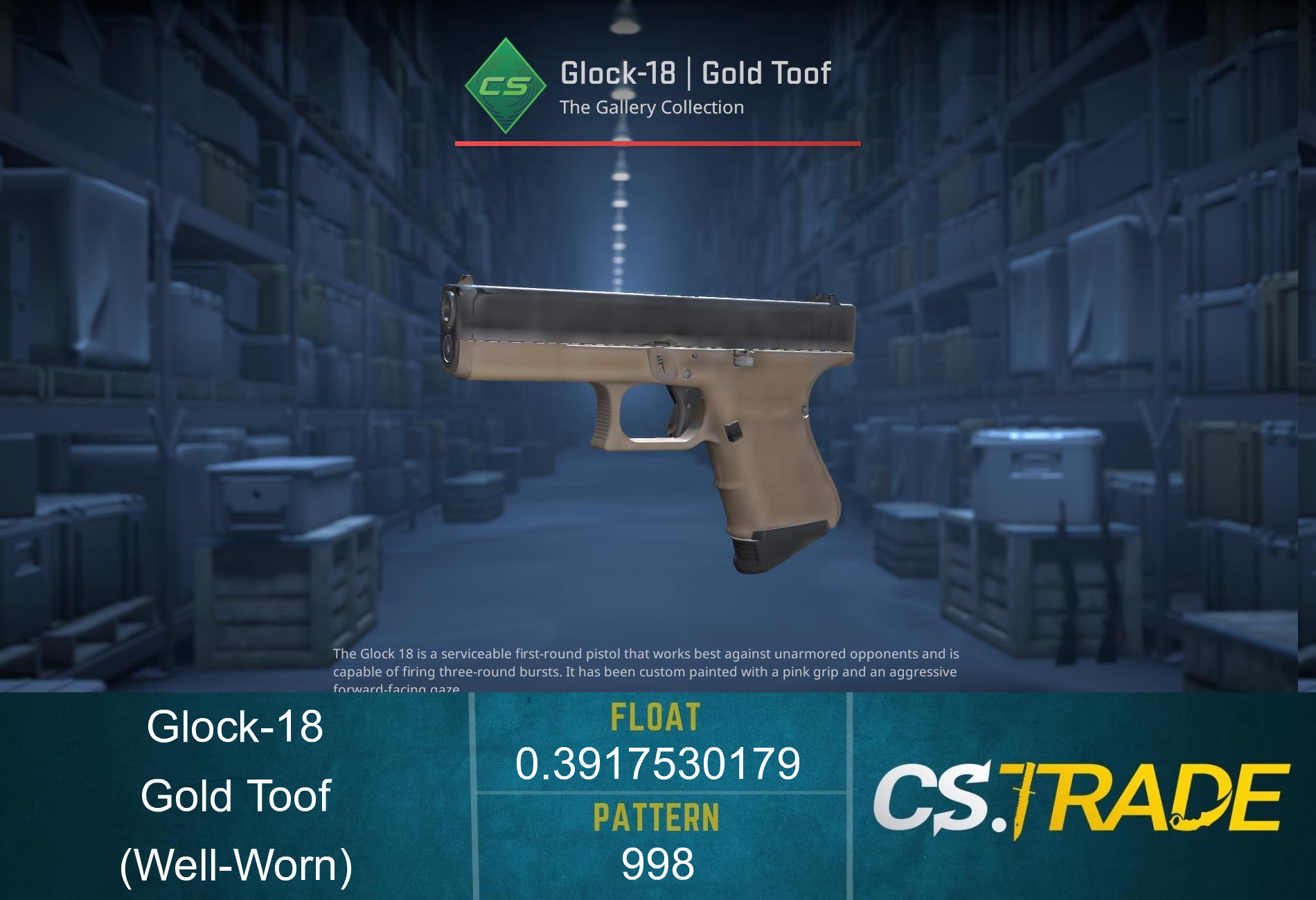 StatTrak™ Glock-18 | Gold Toof (Well-Worn) Screenshot