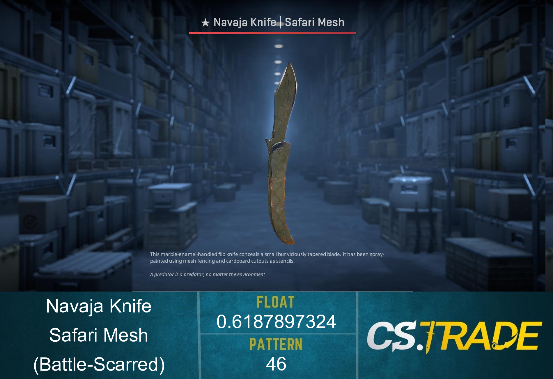 ★ Navaja Knife | Safari Mesh (Battle-Scarred) Screenshot