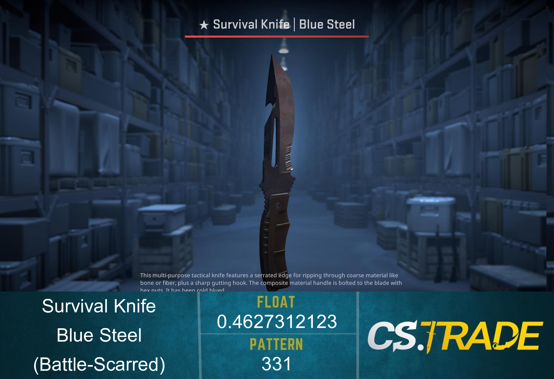 ★ Survival Knife | Blue Steel (Battle-Scarred) Screenshot