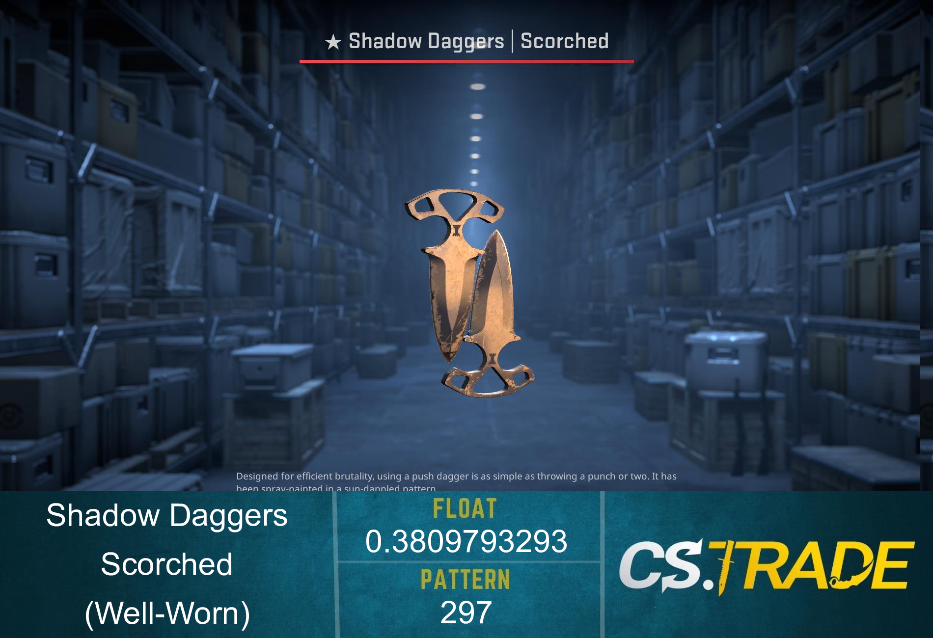 ★ Shadow Daggers | Scorched (Well-Worn) Screenshot