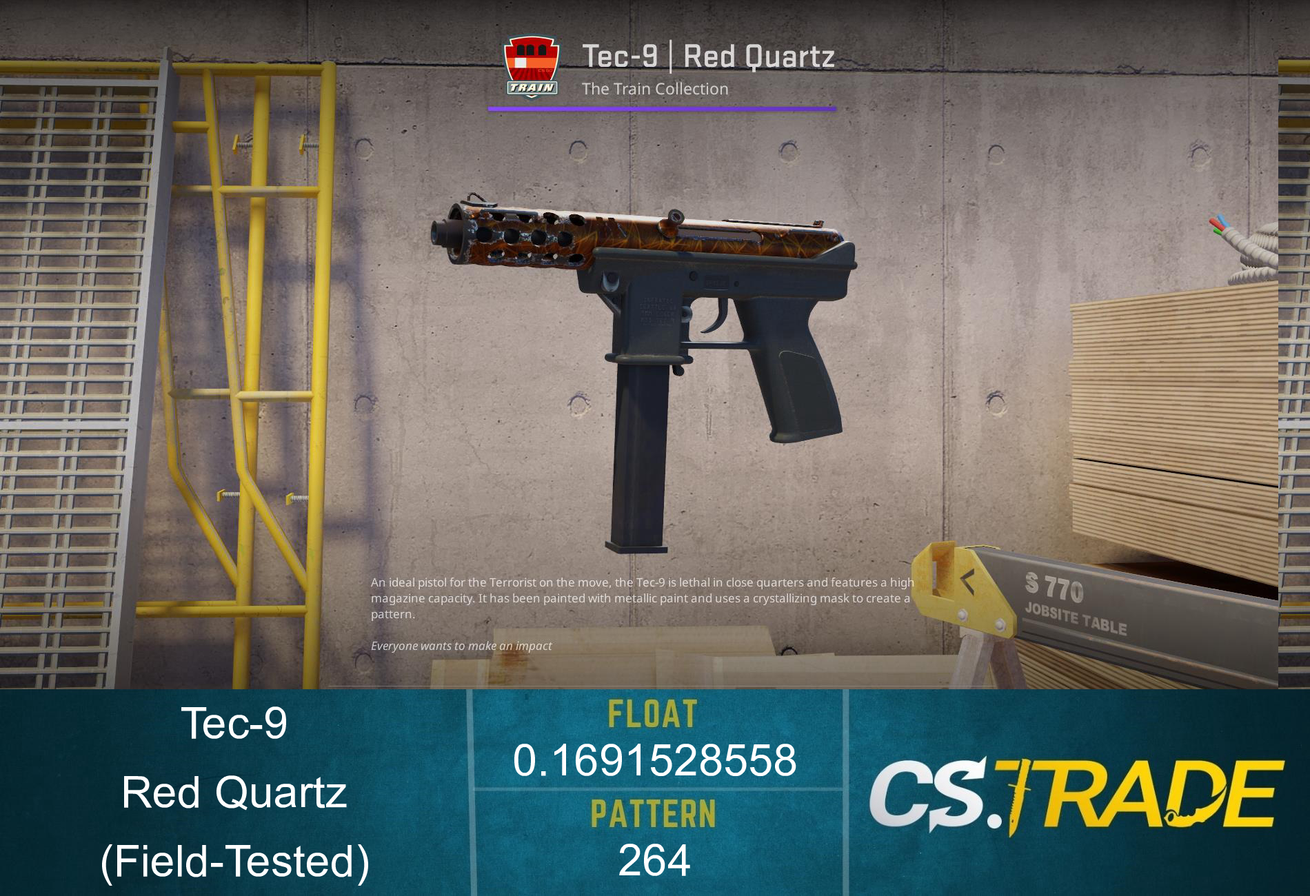 Tec-9 | Red Quartz (Field-Tested) Screenshot