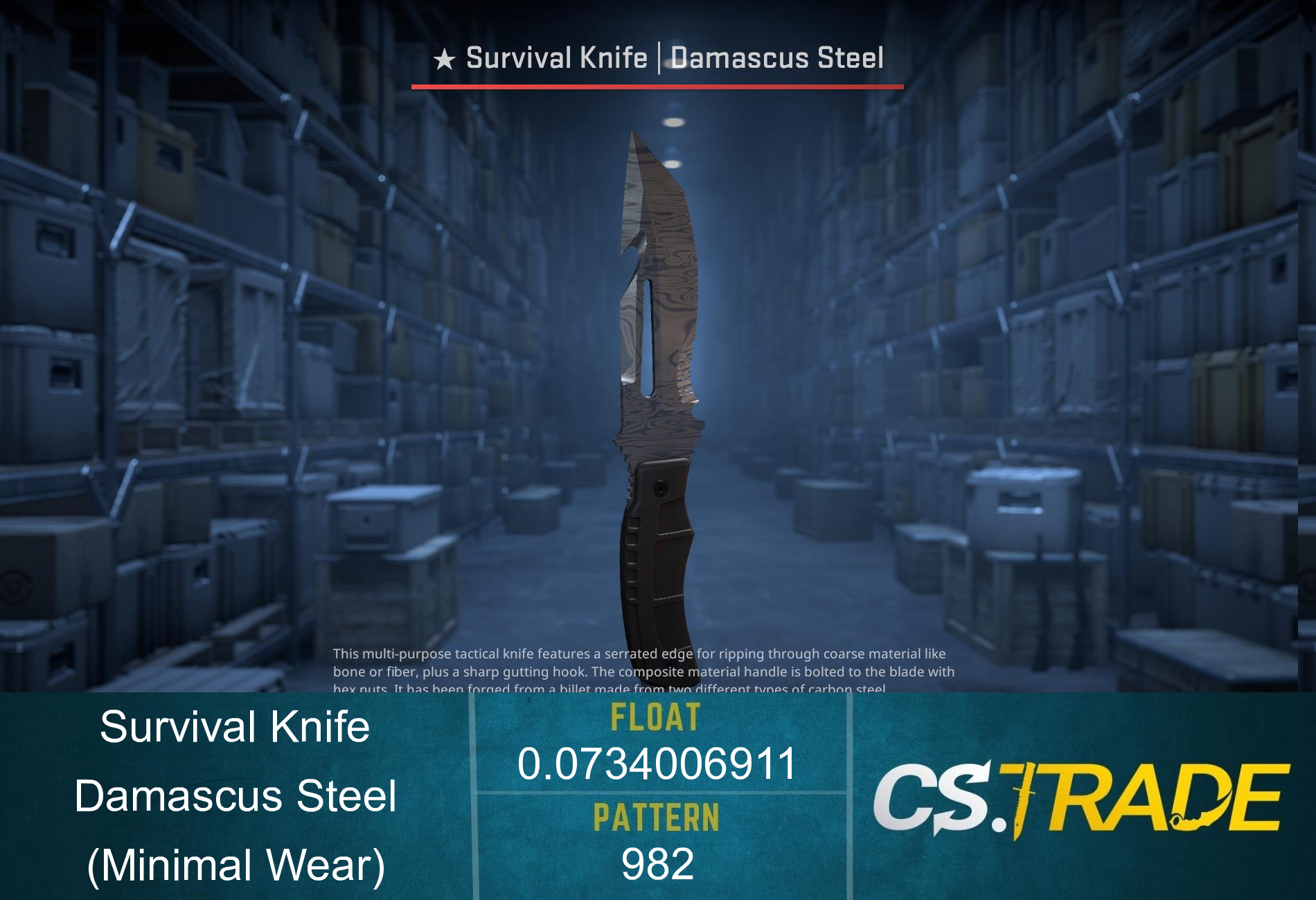 ★ Survival Knife | Damascus Steel (Minimal Wear) Screenshot