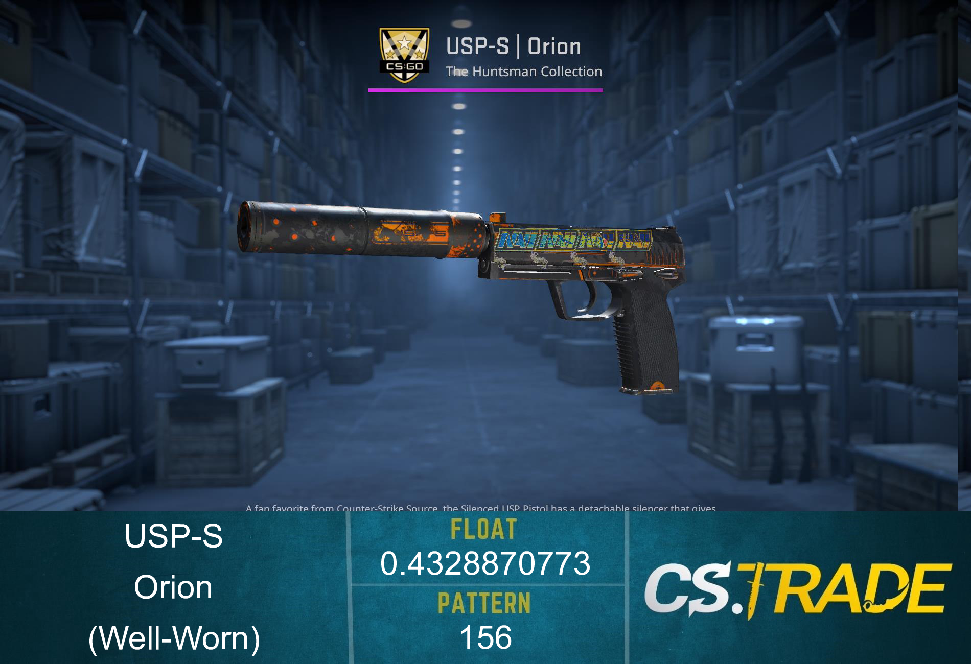 StatTrak™ USP-S | Orion (Well-Worn) Screenshot