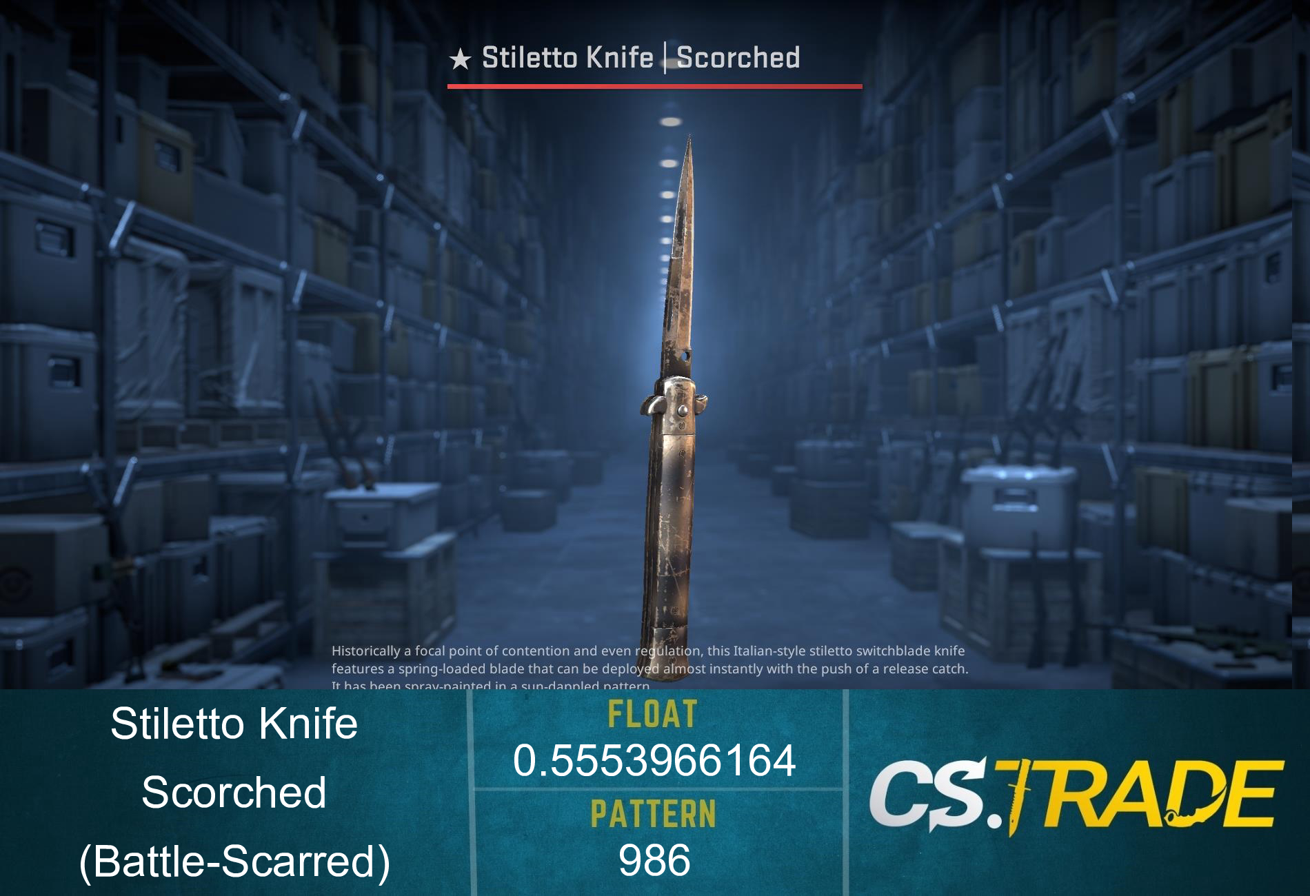 ★ StatTrak™ Stiletto Knife | Scorched (Battle-Scarred) Screenshot