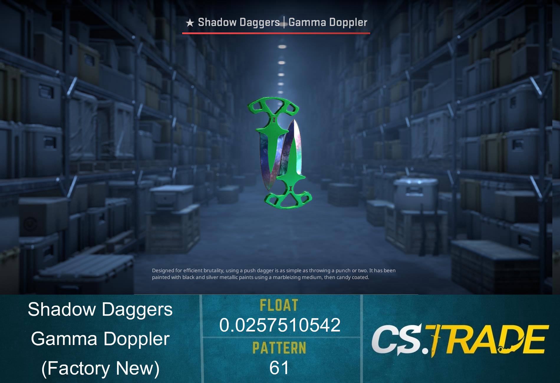 ★ Shadow Daggers | Gamma Doppler Phase 1 (Factory New) Screenshot