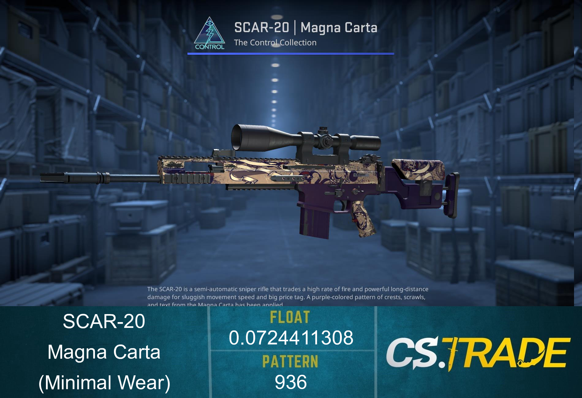 SCAR-20 | Magna Carta (Minimal Wear) Screenshot
