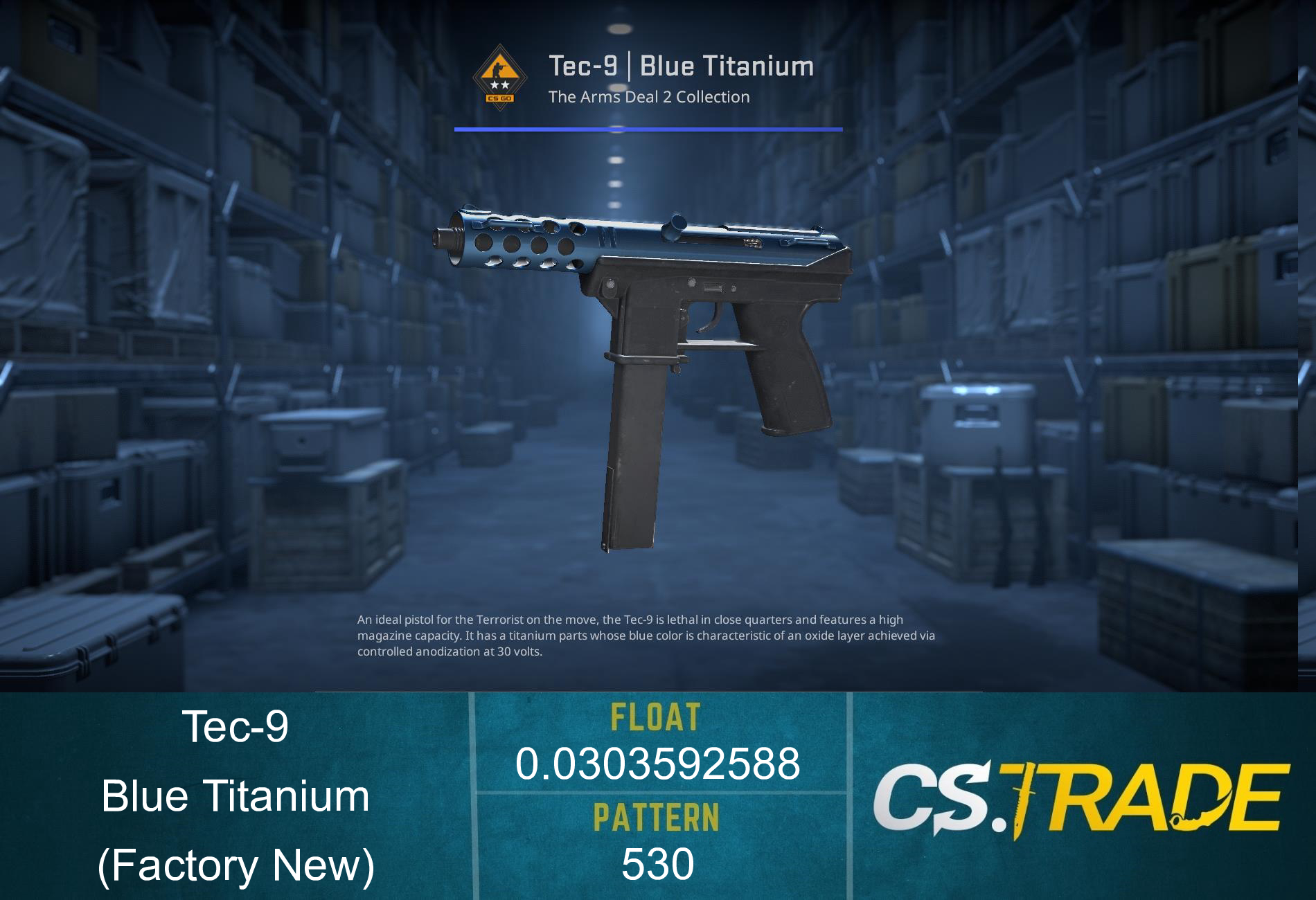 Tec-9 | Blue Titanium (Factory New) Screenshot