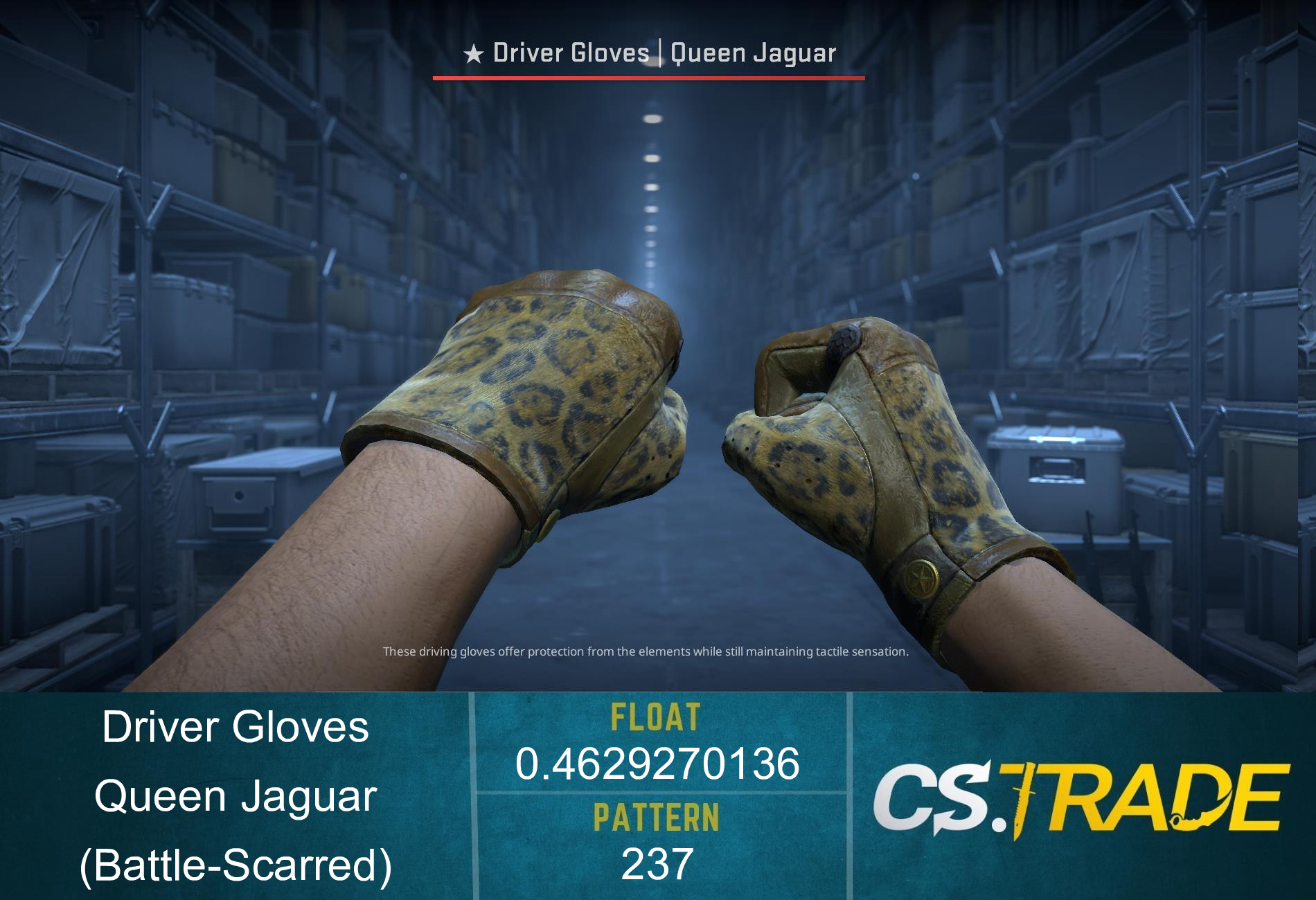 ★ Driver Gloves | Queen Jaguar (Battle-Scarred) Screenshot
