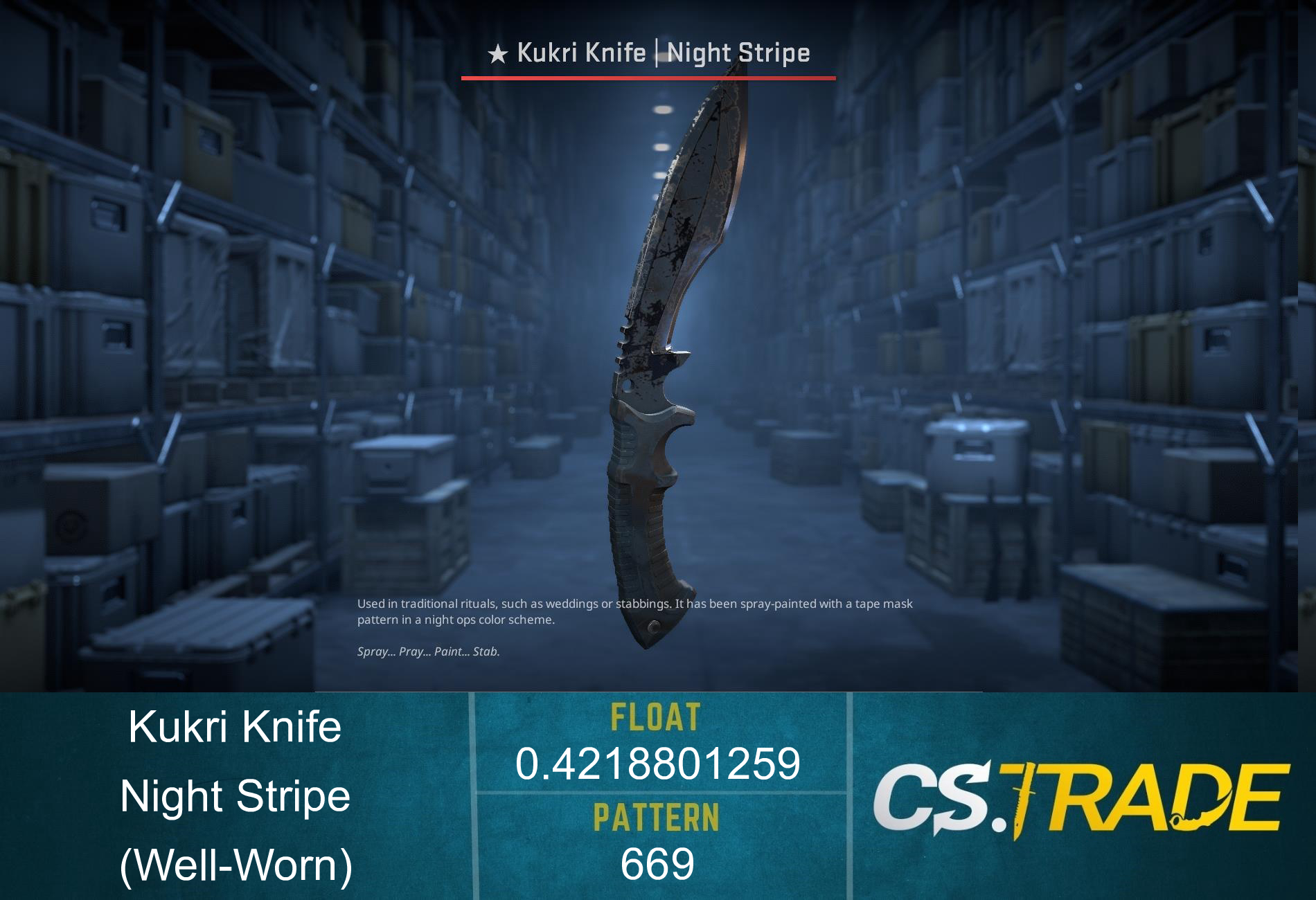 ★ Kukri Knife | Night Stripe (Factory New) Screenshot