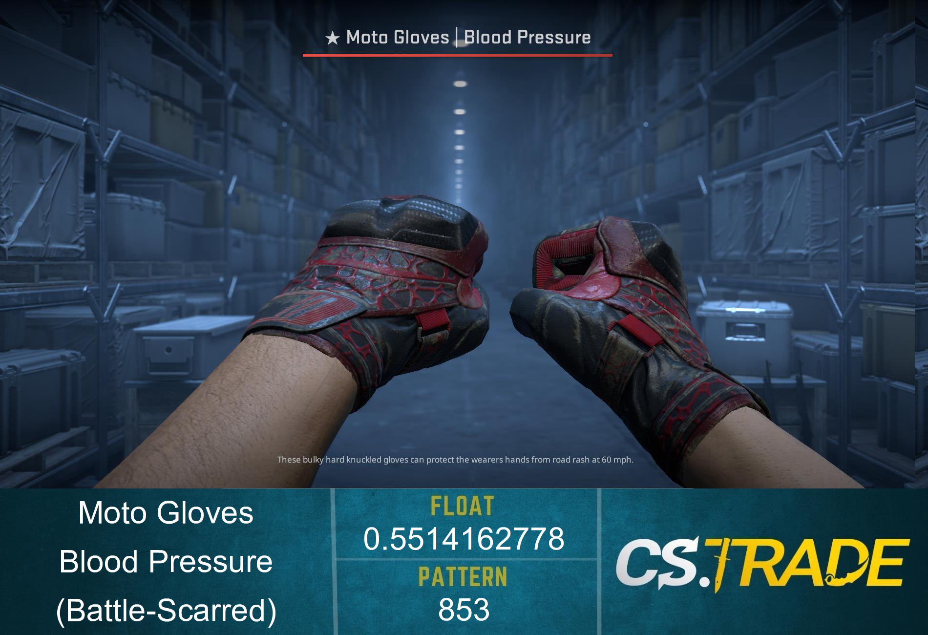 ★ Moto Gloves | Blood Pressure (Factory New) Screenshot