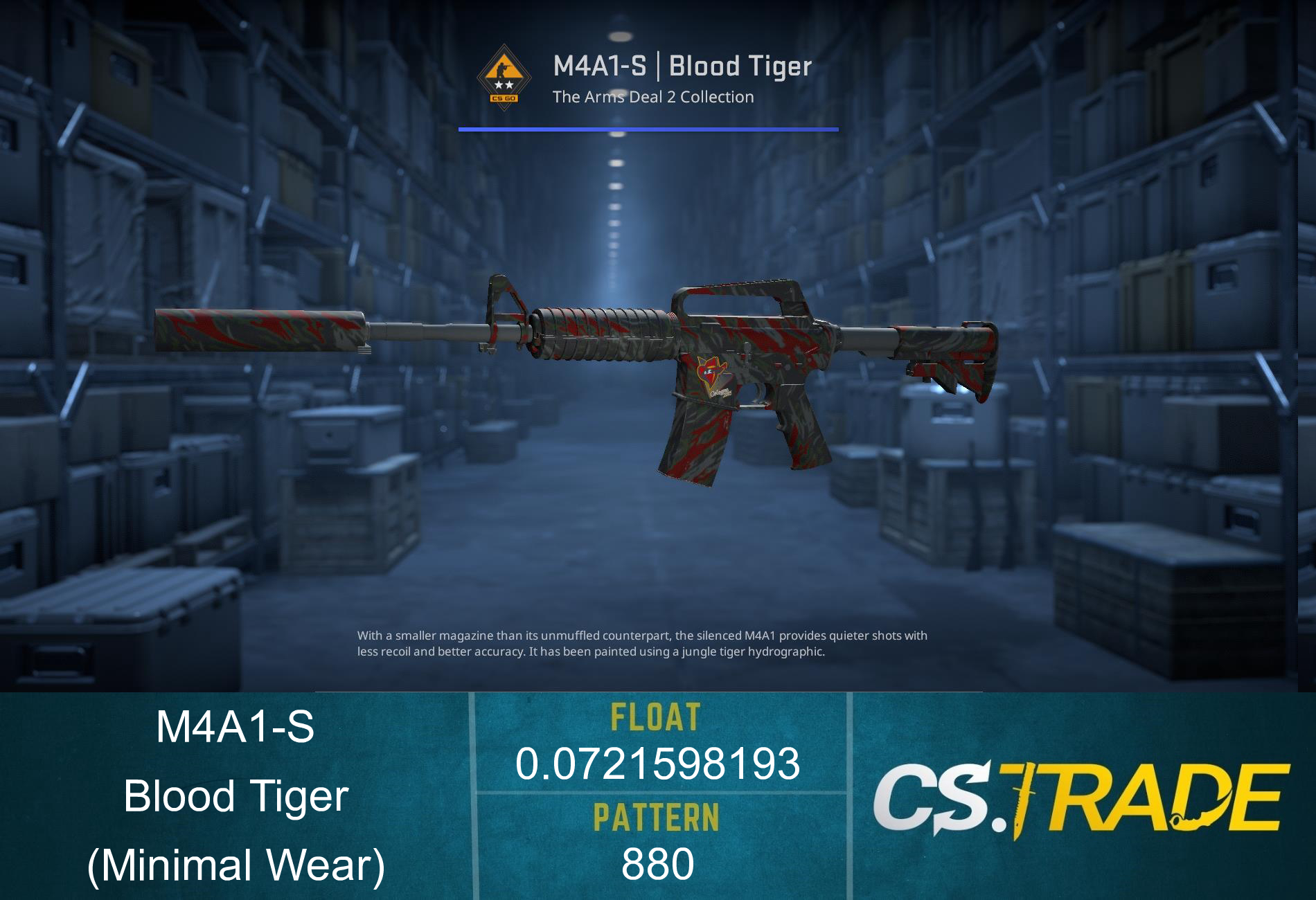 StatTrak™ M4A1-S | Blood Tiger (Minimal Wear) Screenshot