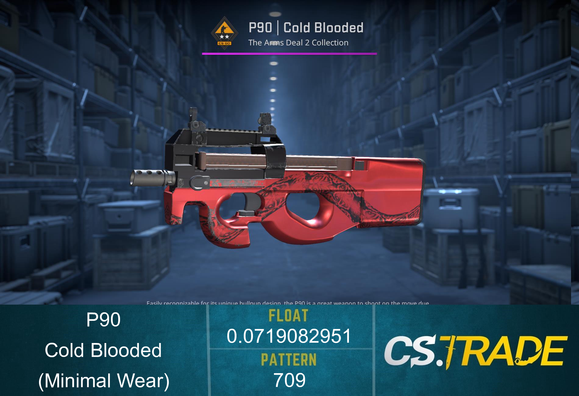 StatTrak™ P90 | Cold Blooded (Minimal Wear) Screenshot
