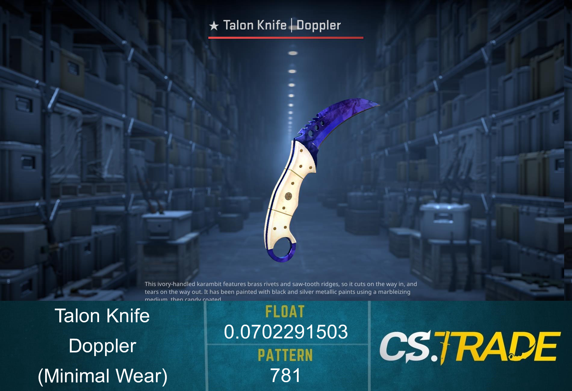 ★ StatTrak™ Talon Knife | Doppler (Minimal Wear) Screenshot