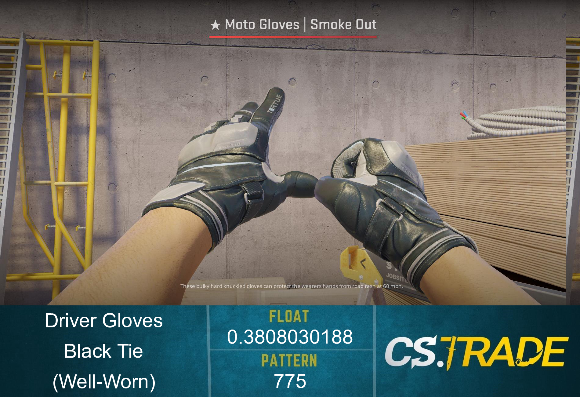 ★ Driver Gloves | Black Tie (Well-Worn) Screenshot