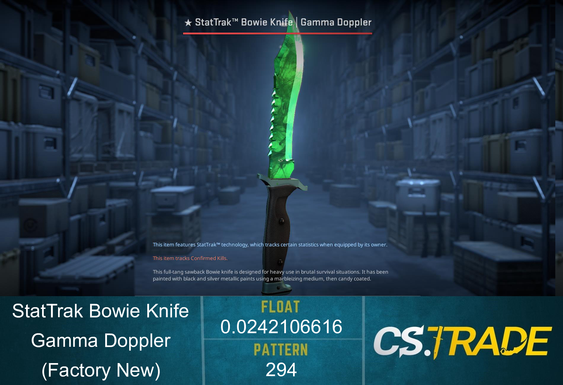★ Bowie Knife | Gamma Doppler Emerald (Factory New) Screenshot