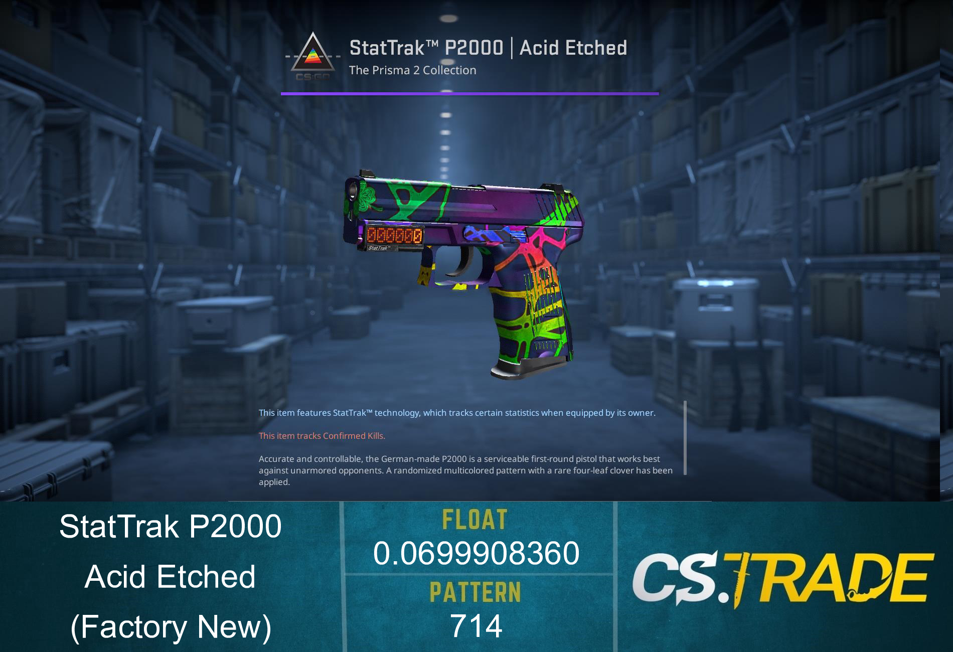 StatTrak™ P2000 | Acid Etched (Factory New)