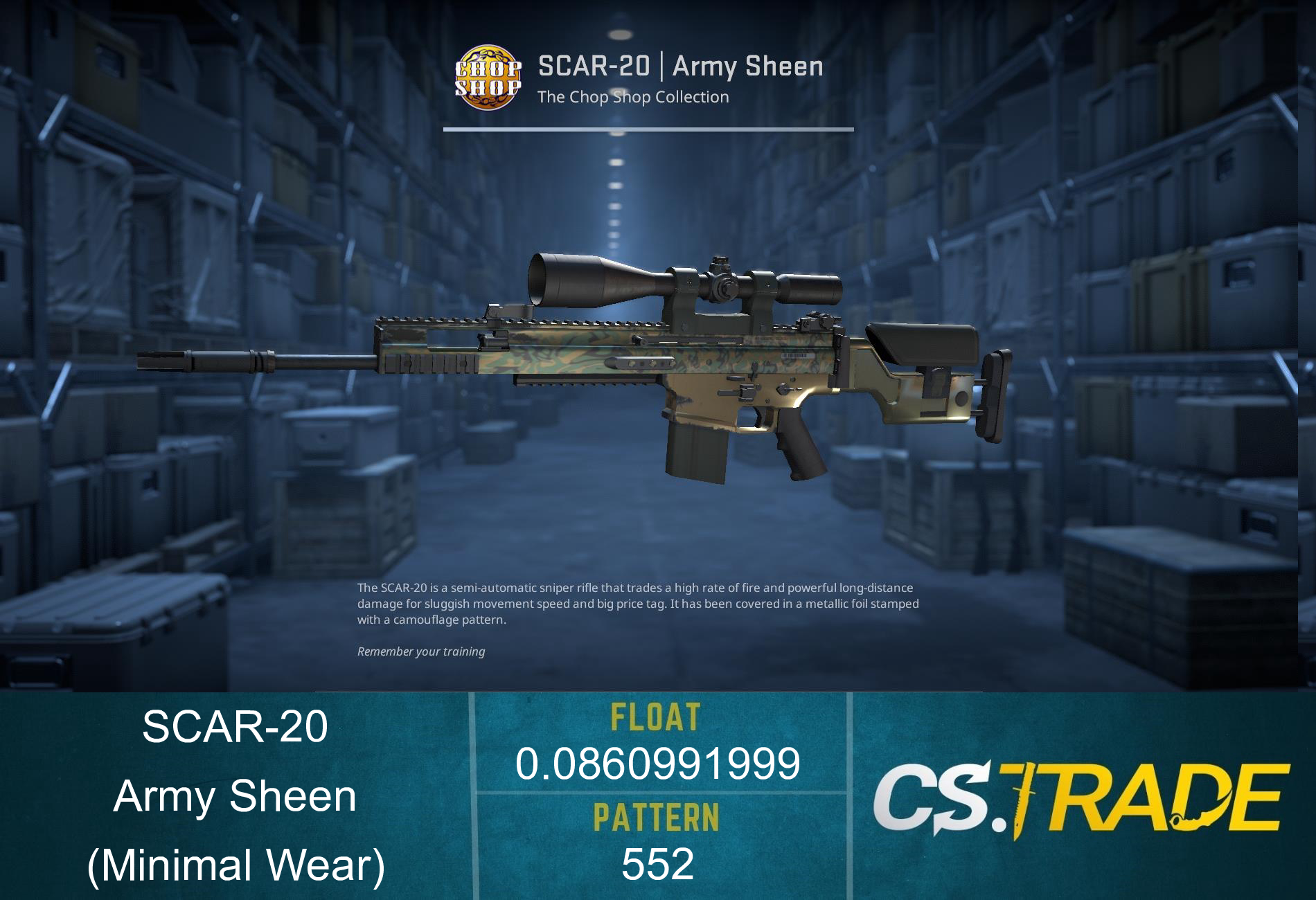 SCAR-20 | Army Sheen (Minimal Wear) Screenshot