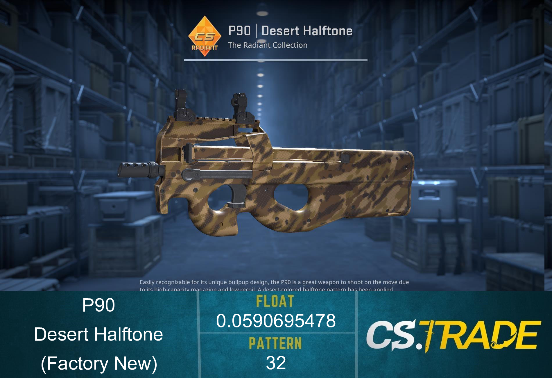 P90 | Desert Halftone (Factory New) Screenshot